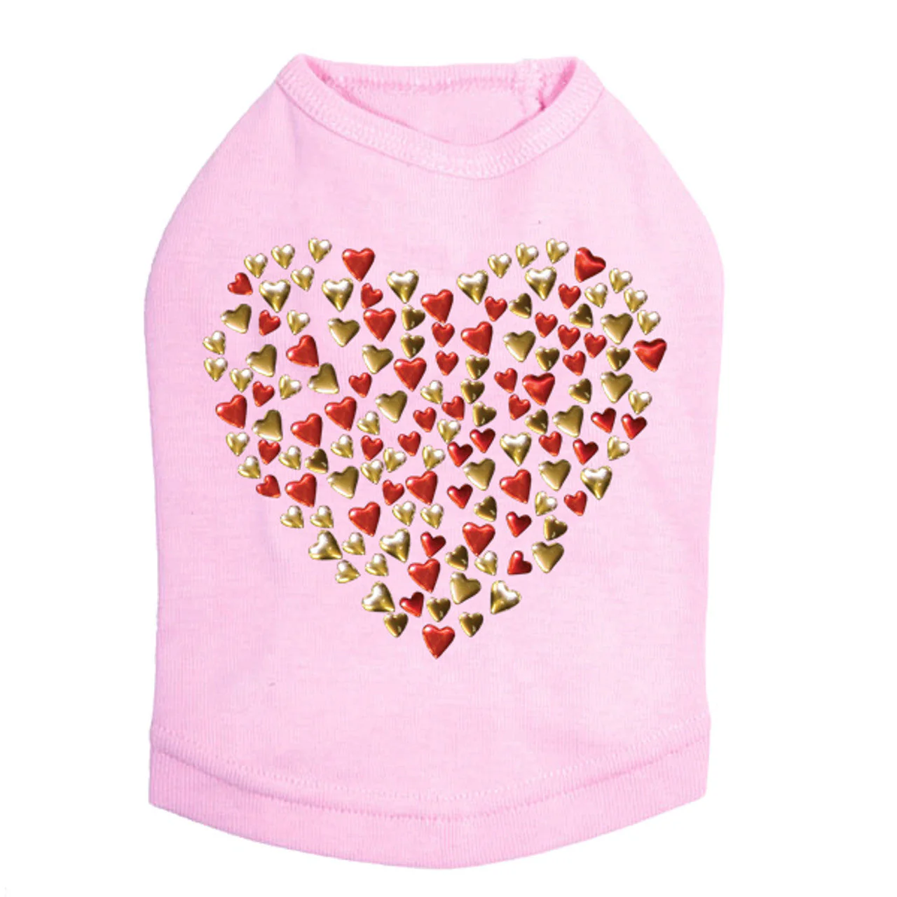 Red & Gold Nailhead Hearts - Dog Tank - Image 3