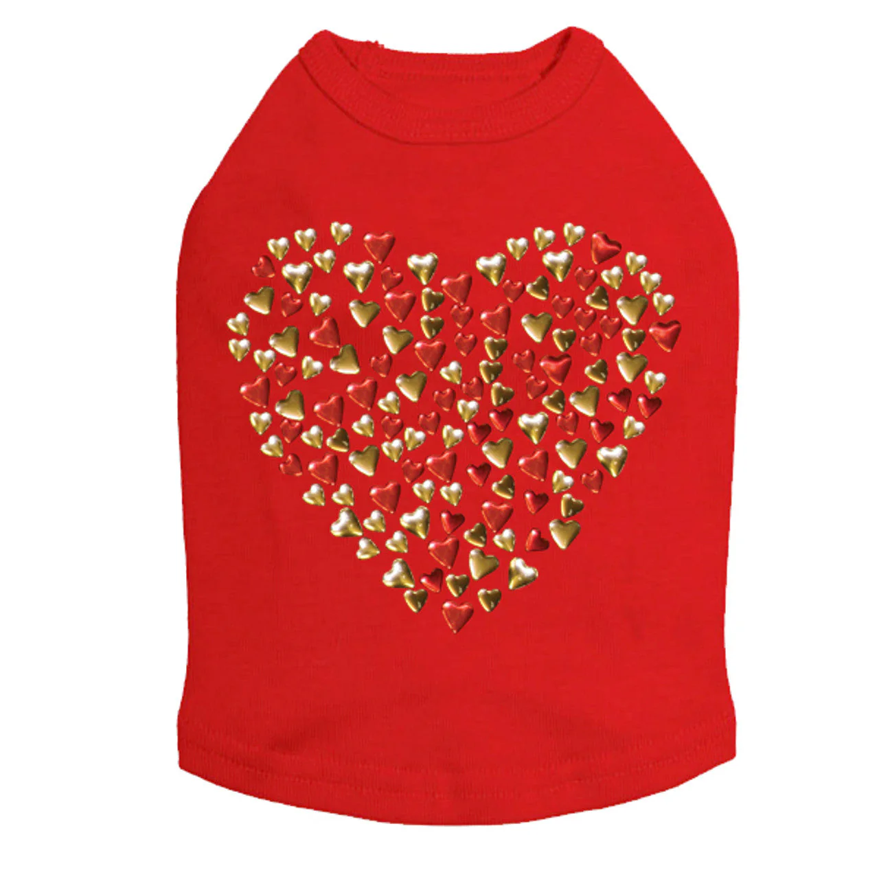 Red & Gold Nailhead Hearts - Dog Tank - Image 7