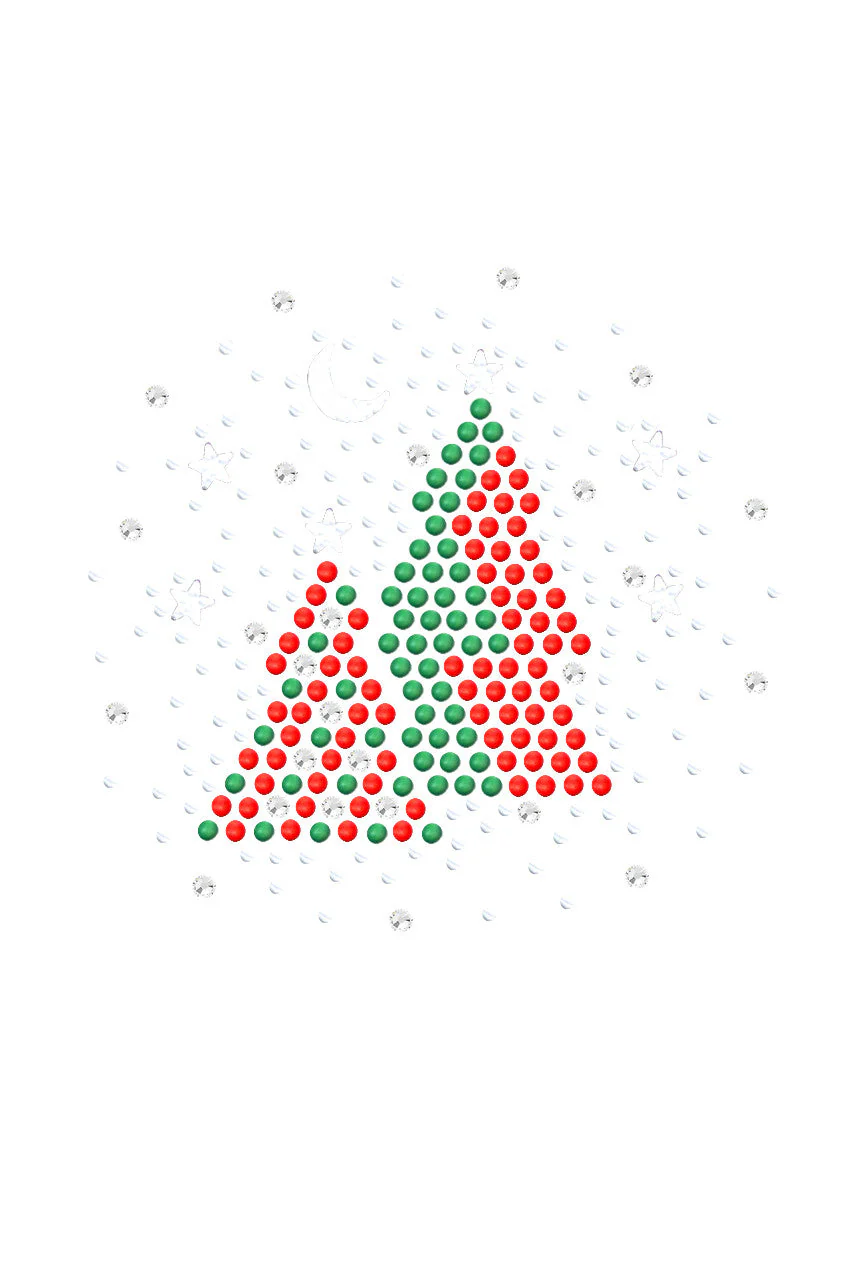 Red & Green Christmas Trees with Austrian crystal Snowflakes - Bandana - Image 10