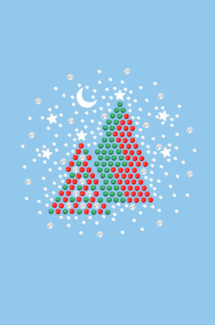 Red & Green Christmas Trees with Austrian crystal Snowflakes - Bandana - Image 2