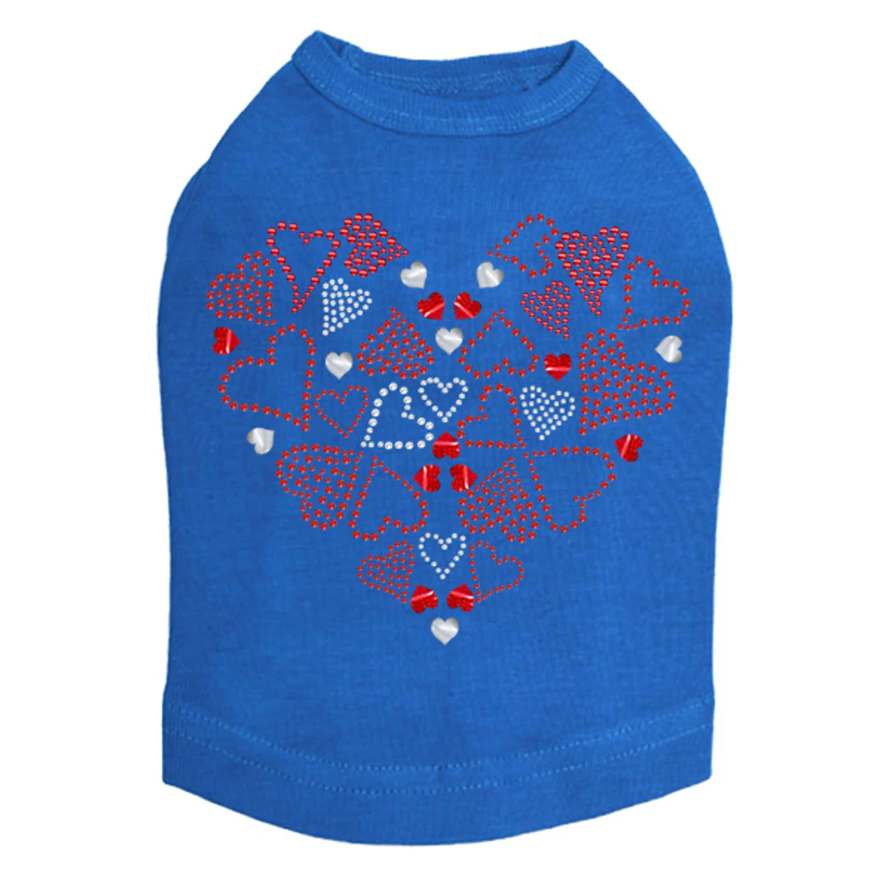 Red Heart with Hearts - Dog Tank - Image 5