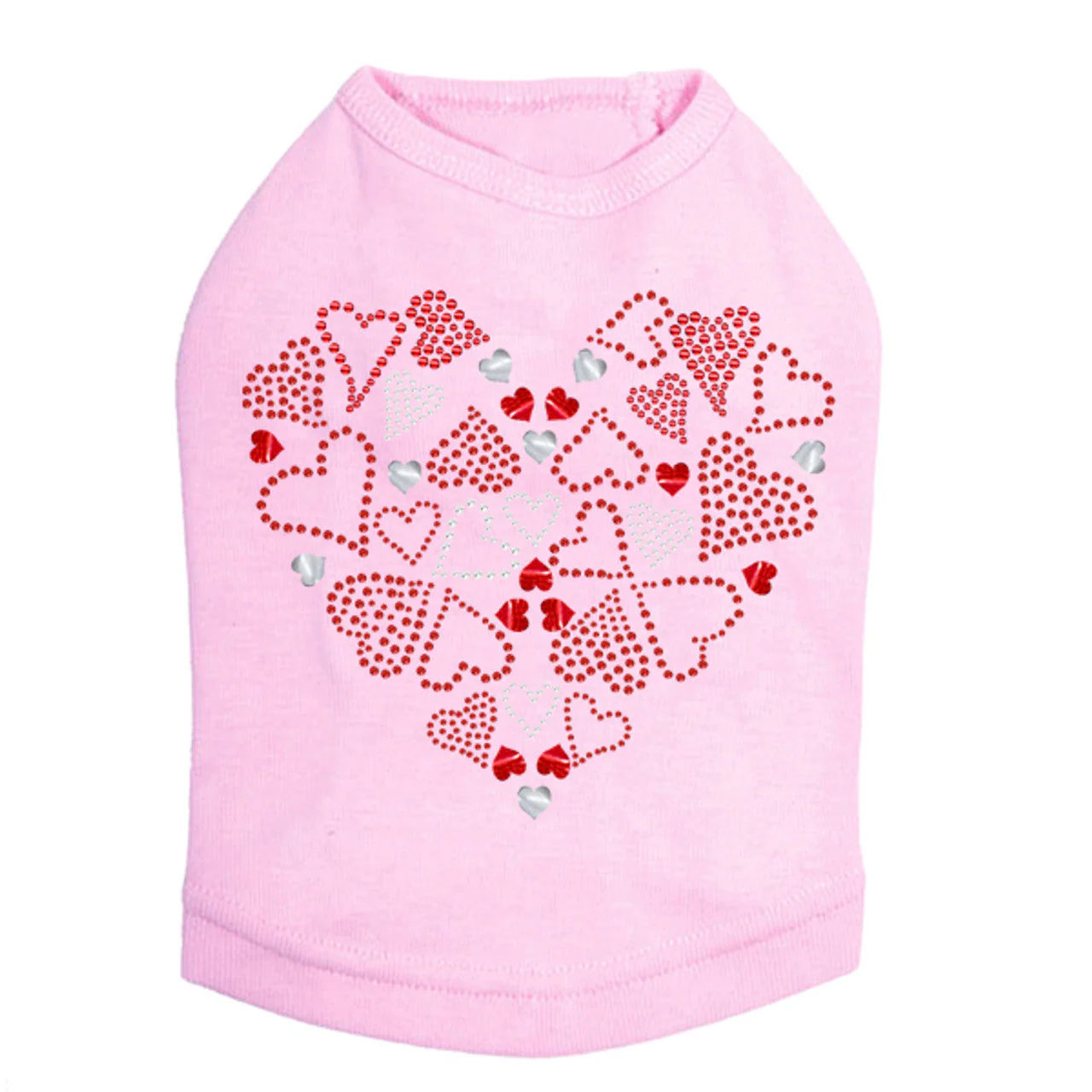 Red Heart with Hearts - Dog Tank - Image 7