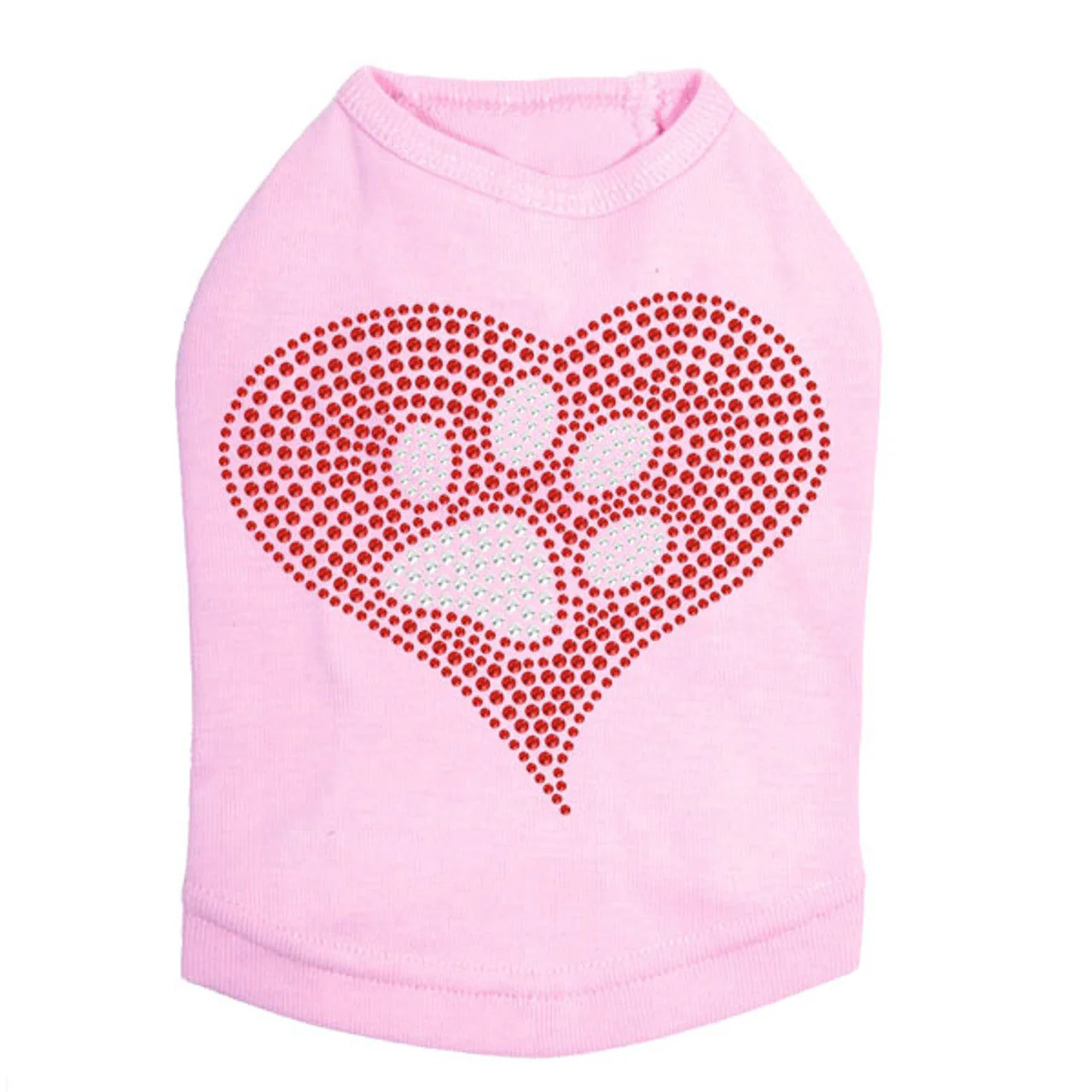 Red Heart with Paw 2 - Dog Tank - Image 4