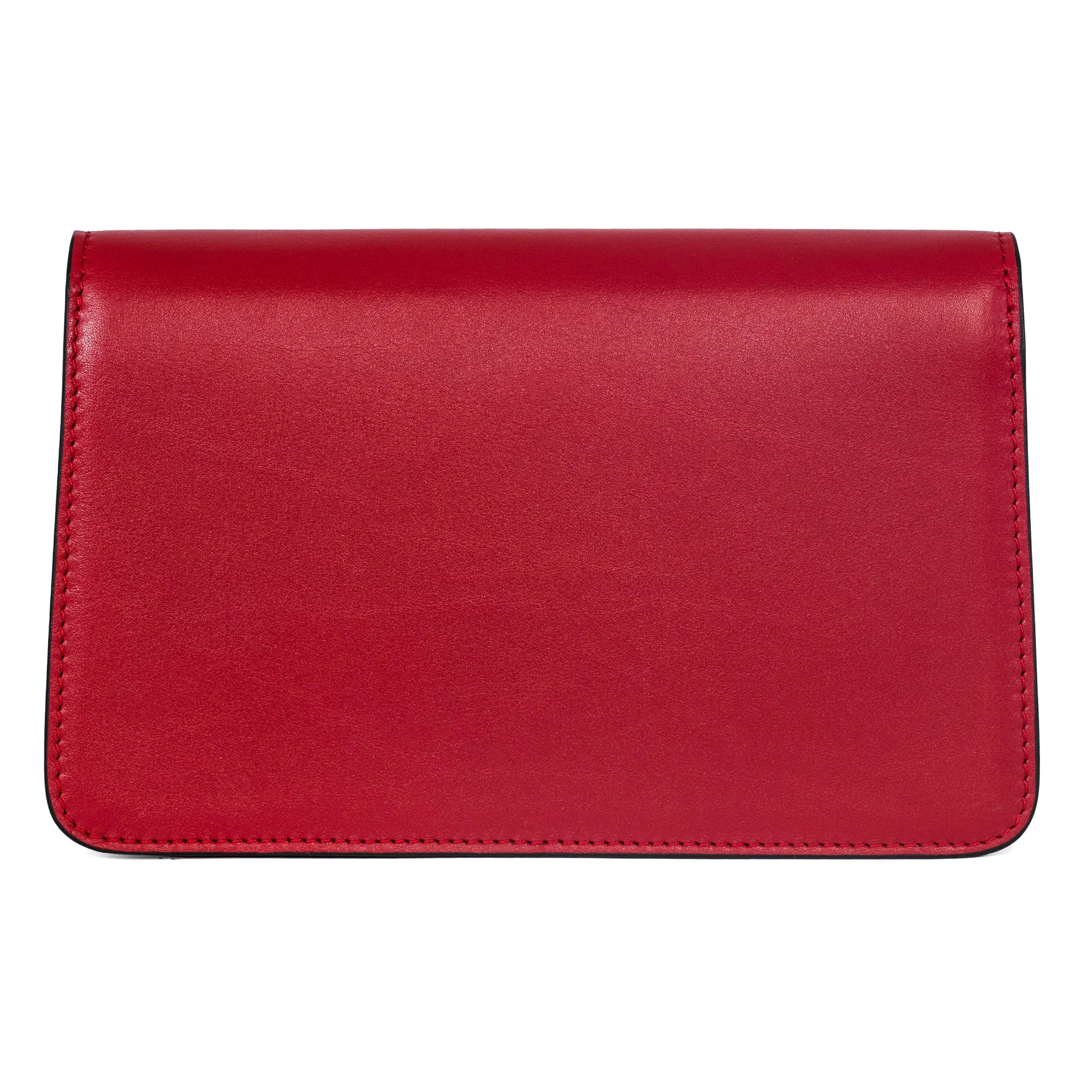 Red Leather Clutch with Custom Swarovski Stone - Image 4