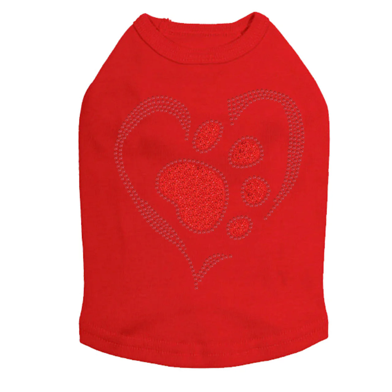 Red Paw Heart - Dog Tank - Image 11