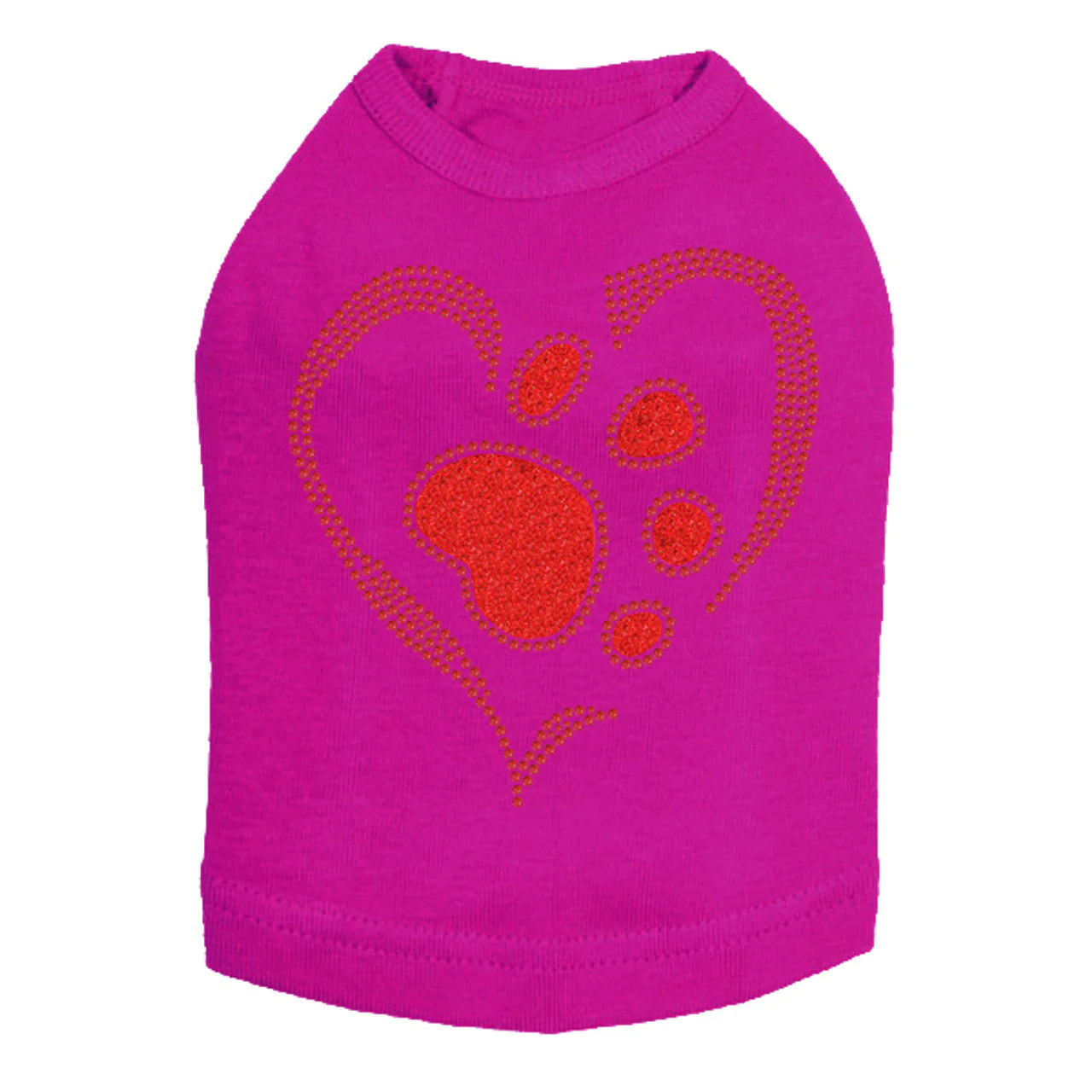 Red Paw Heart - Dog Tank - Image 2