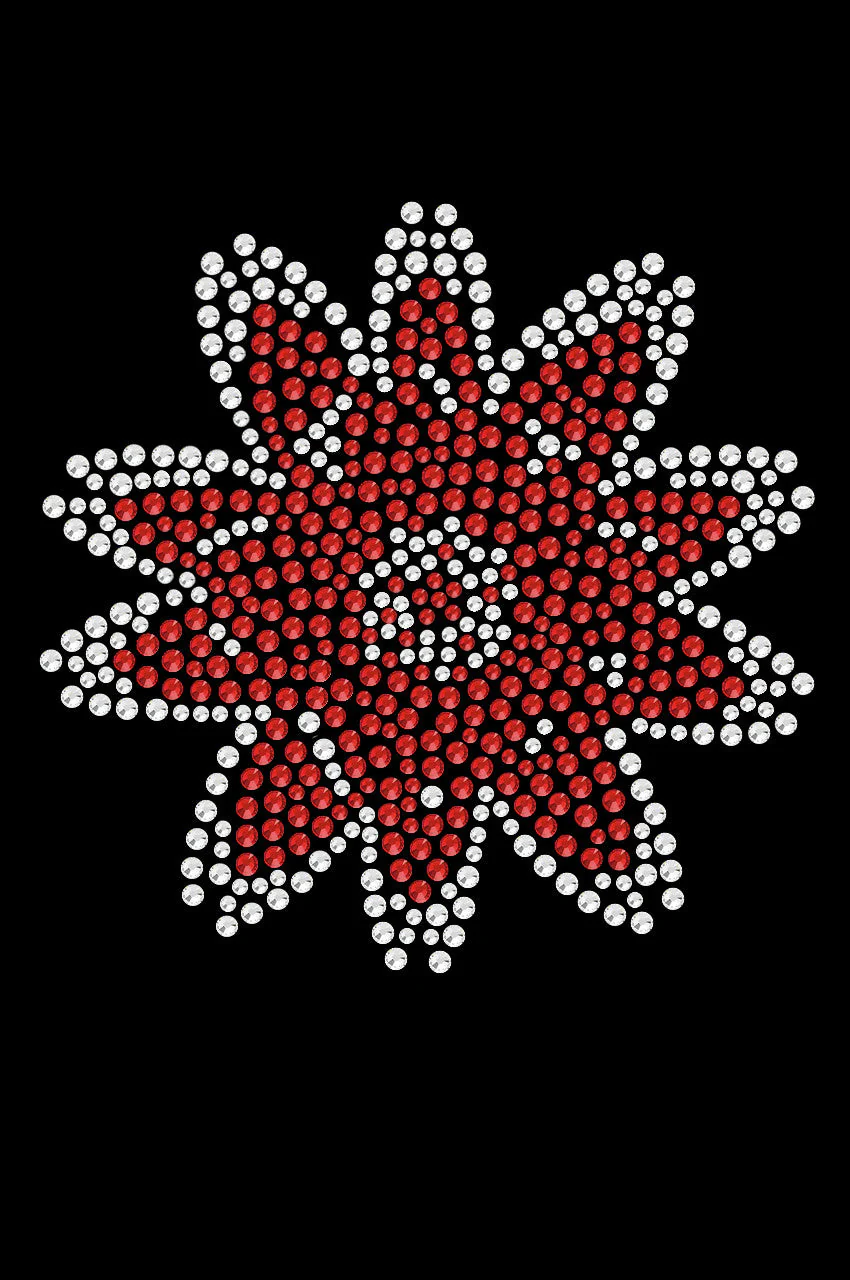 Red Rhinestone Flower - Bandanna