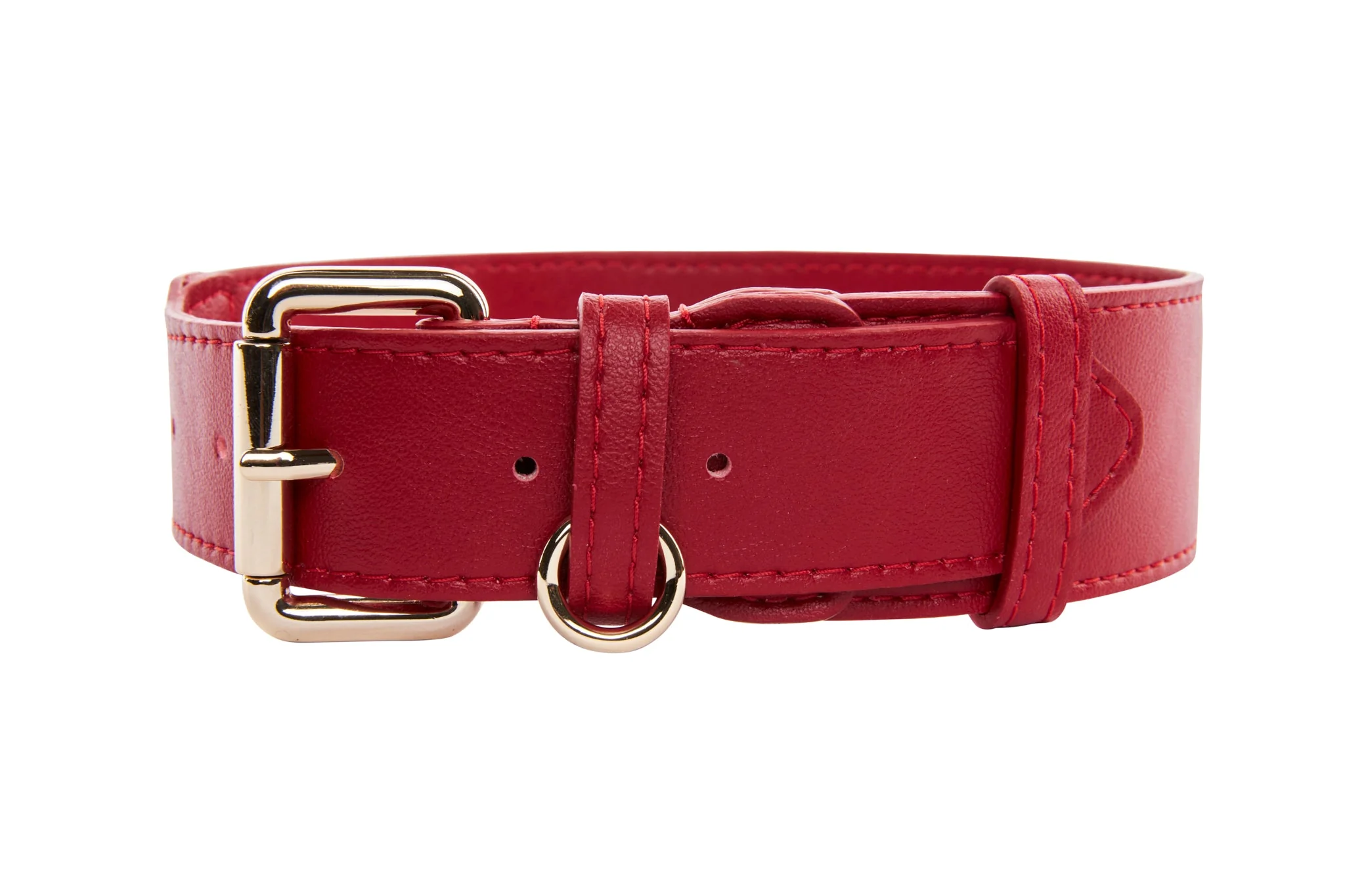 Red Vegan Leather Classic Collar - Image 2