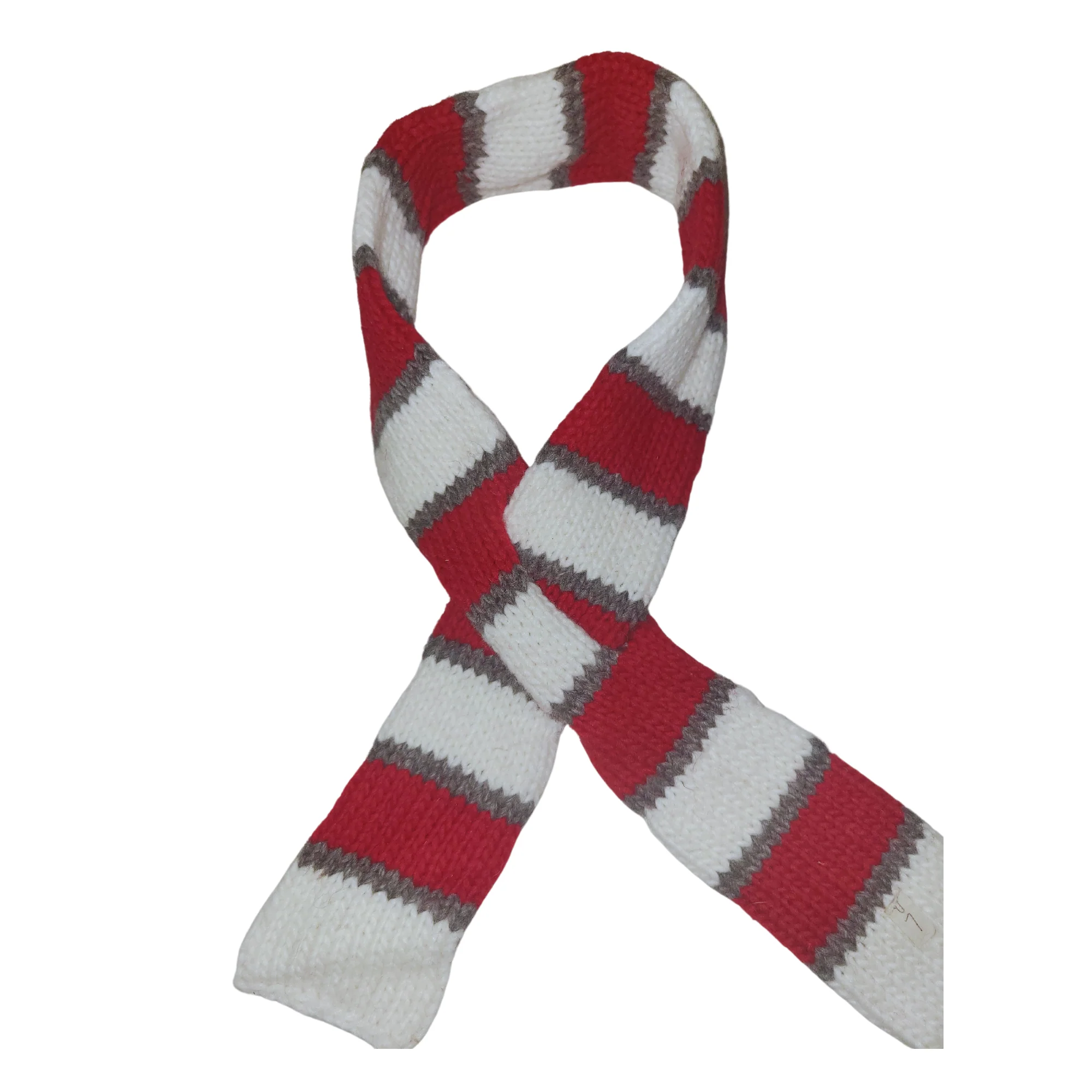 Red & White Striped Pet Scarf - Image 2