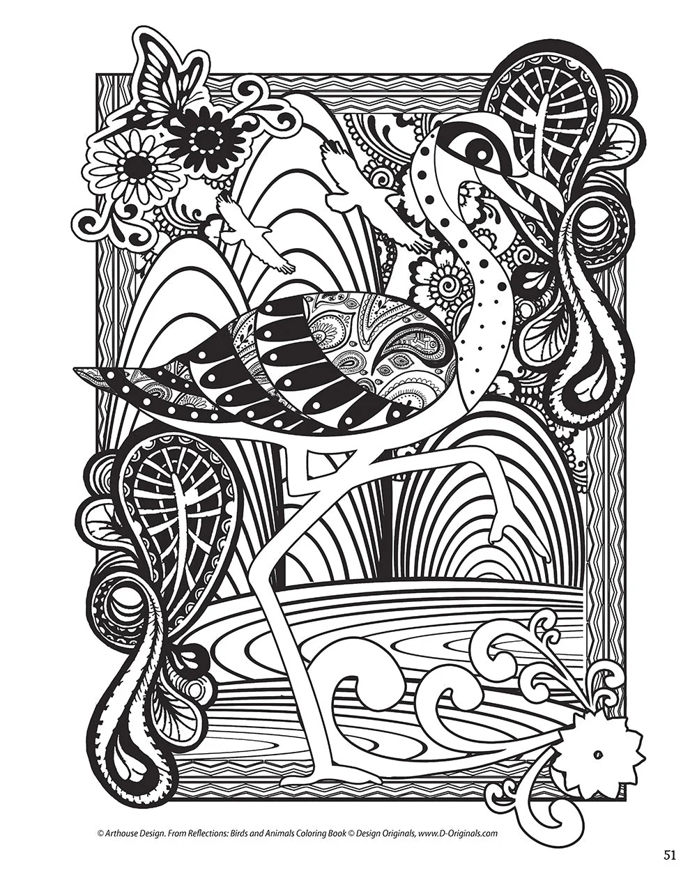 Reflections: Birds and Animals Coloring Book - Image 2