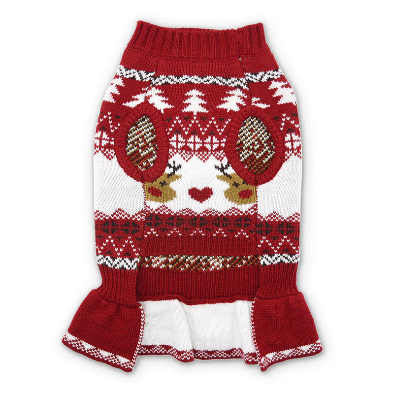 Reindeer Fair Isle Sweater Dress - Image 4