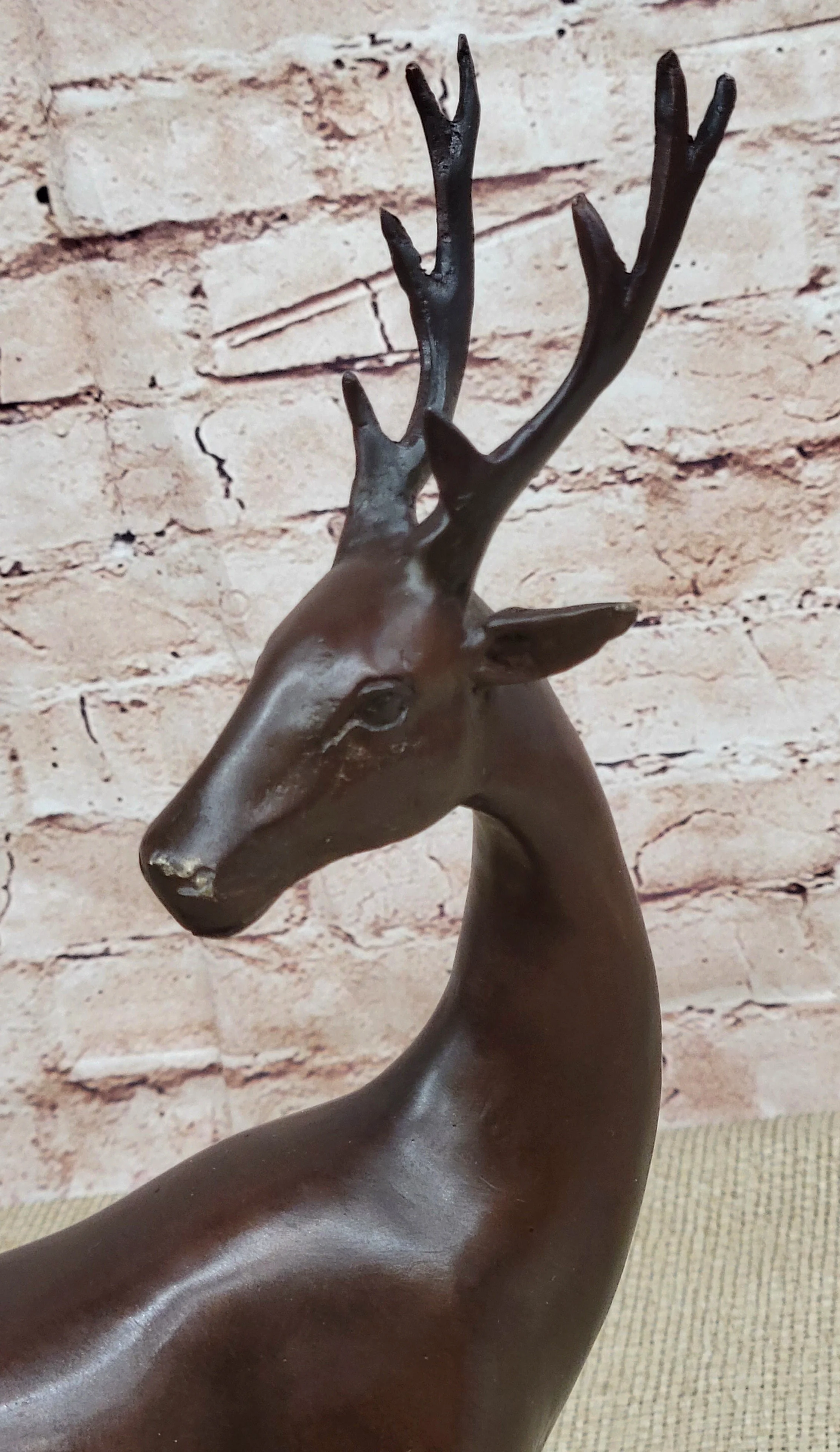 Reindeer Stag Deer Elk Caribou Bronze Metal Figurine Statue Sculpture 13.5" x 12" - Image 7