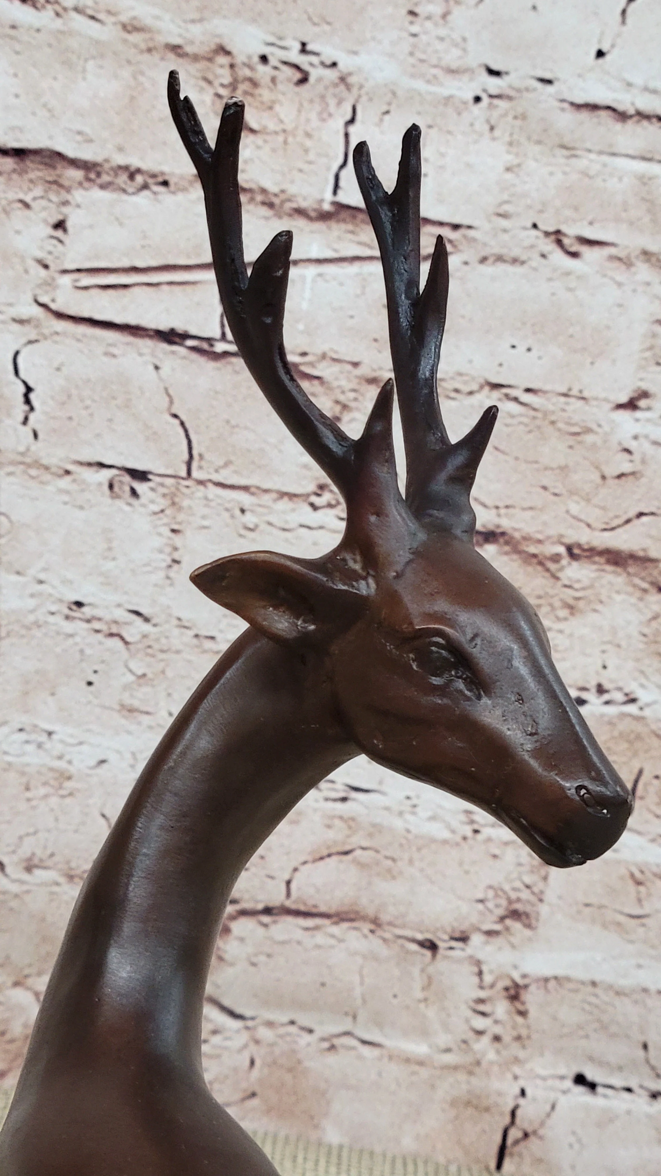 Reindeer Stag Deer Elk Caribou Bronze Metal Figurine Statue Sculpture 13.5" x 12" - Image 8