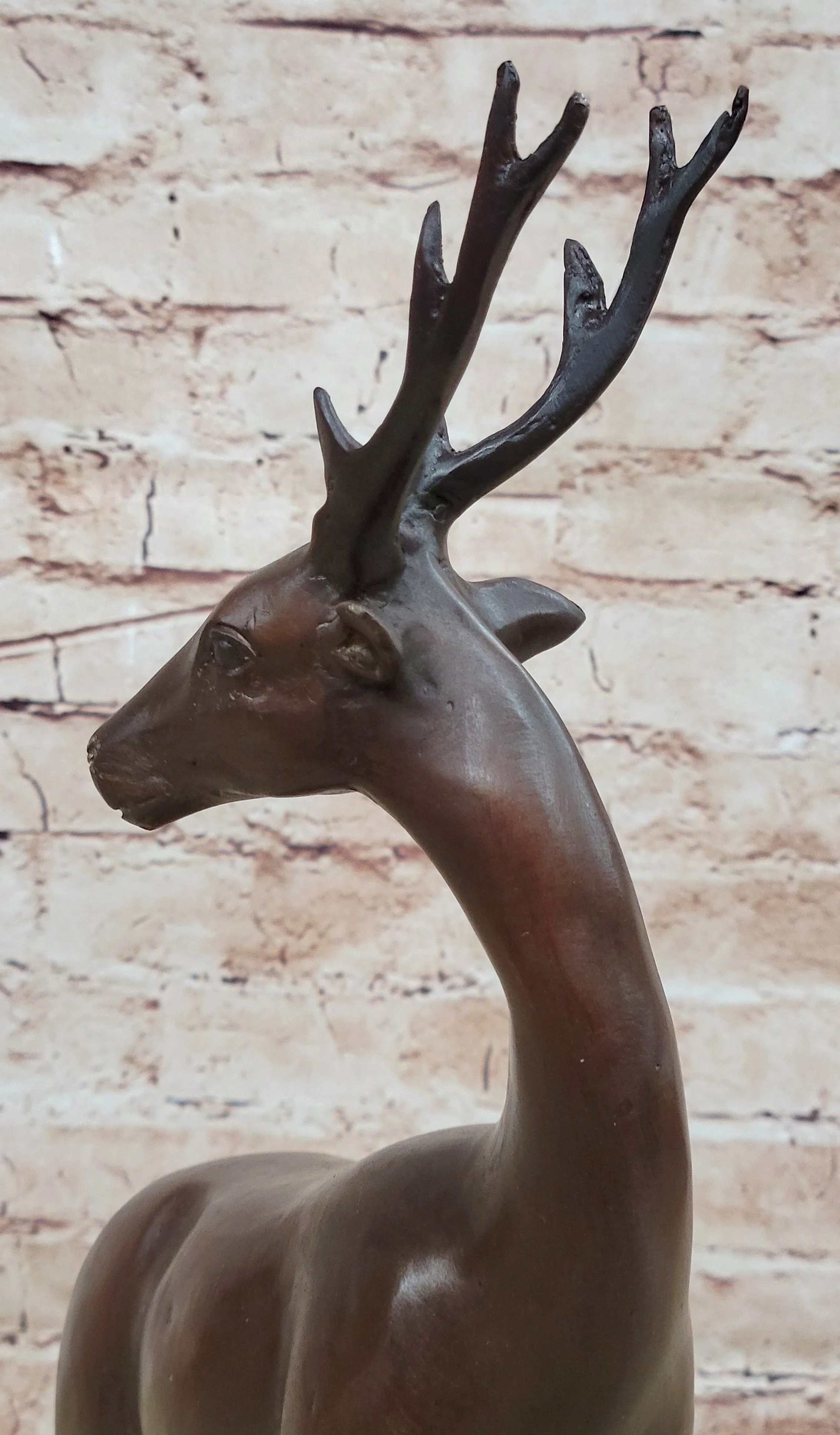 Reindeer Stag Deer Elk Caribou Bronze Metal Figurine Statue Sculpture 13.5" x 12" - Image 9