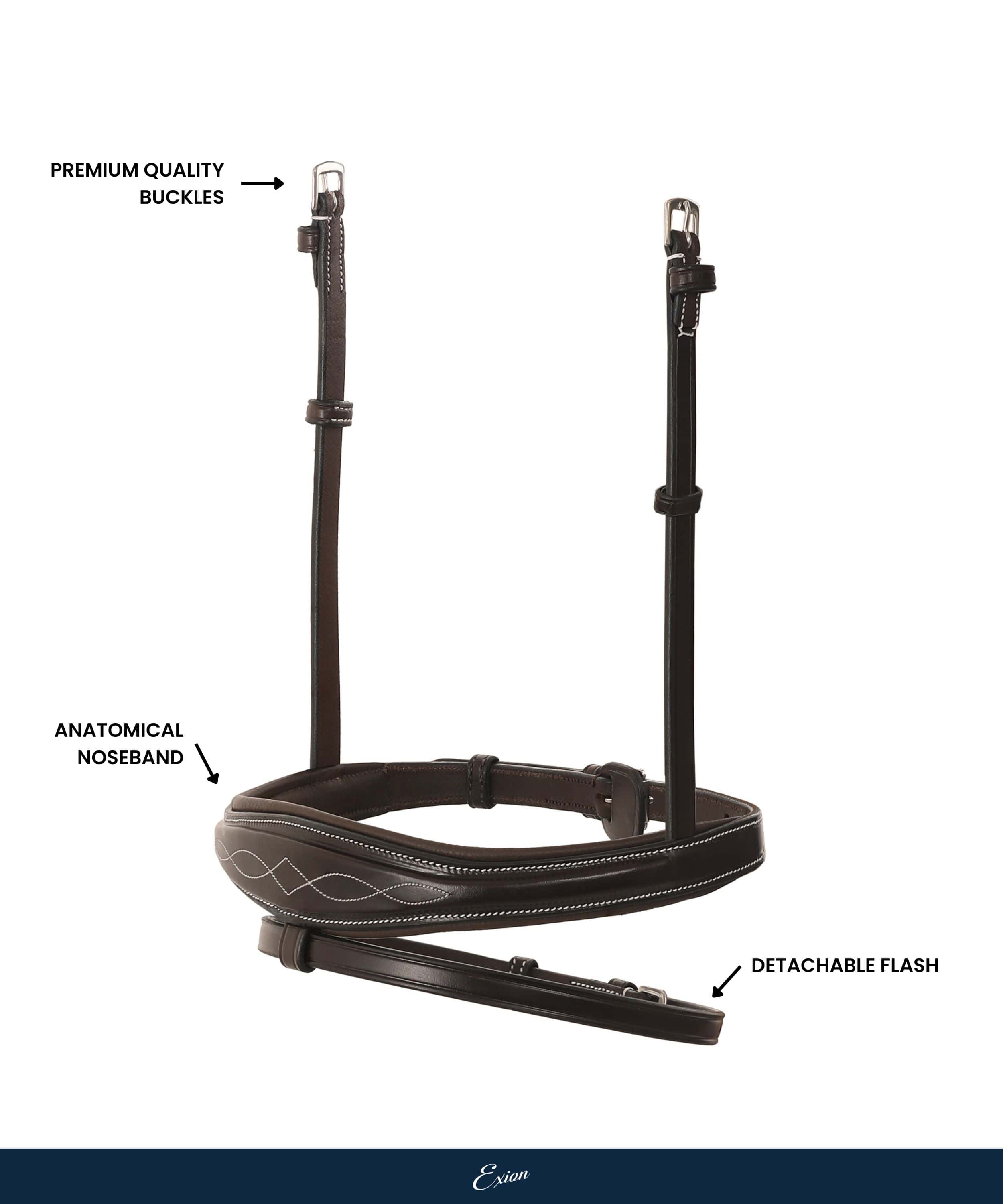 Replacement Noseband of ExionPro Fancy Stitched Raised Anatomical Bridle - Image 4