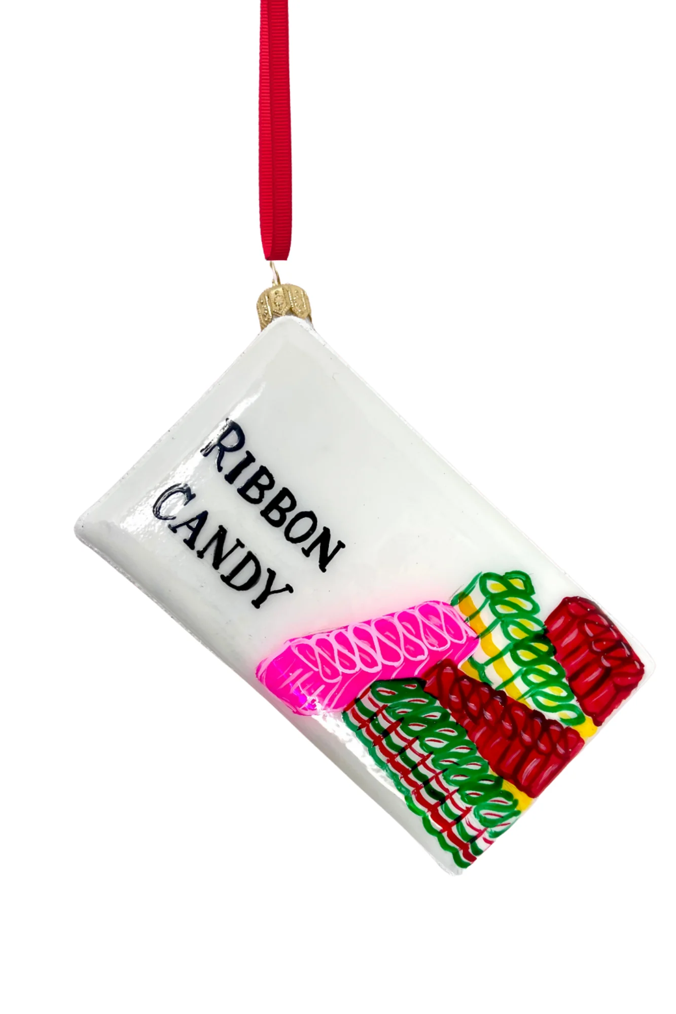 Ribbon Candy Box Glass Ornament - Image 2