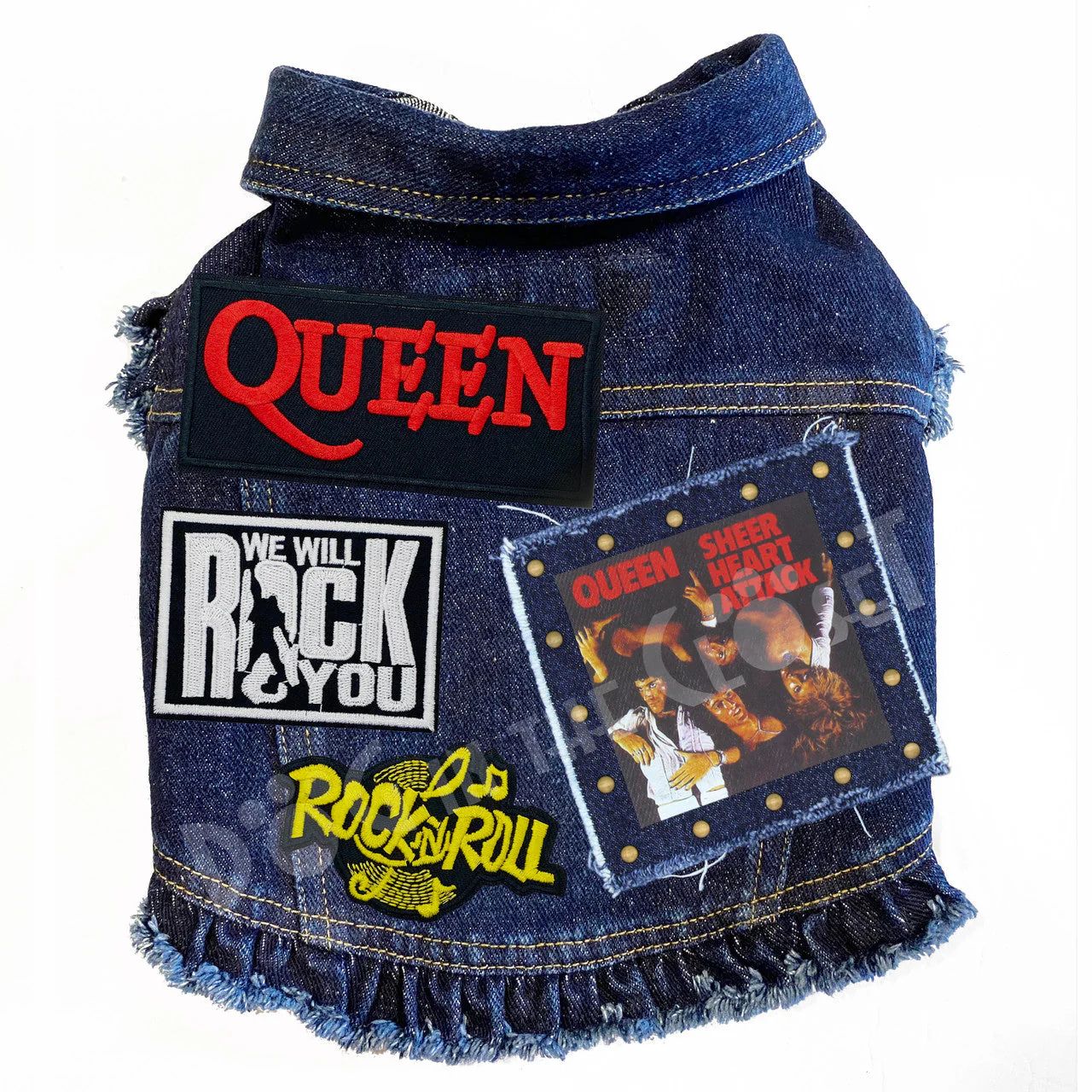 Rock Star - Queen - Sheer Heart Attack Denim Dog Jacket - Image 2
