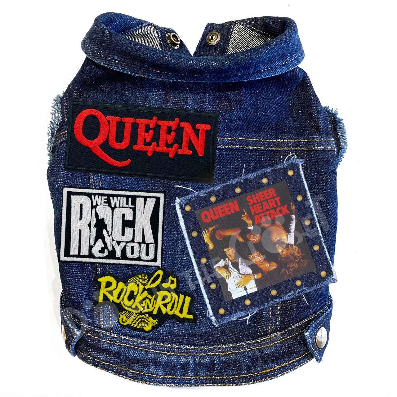 Rock Star - Queen - Sheer Heart Attack Denim Dog Jacket - Image 5