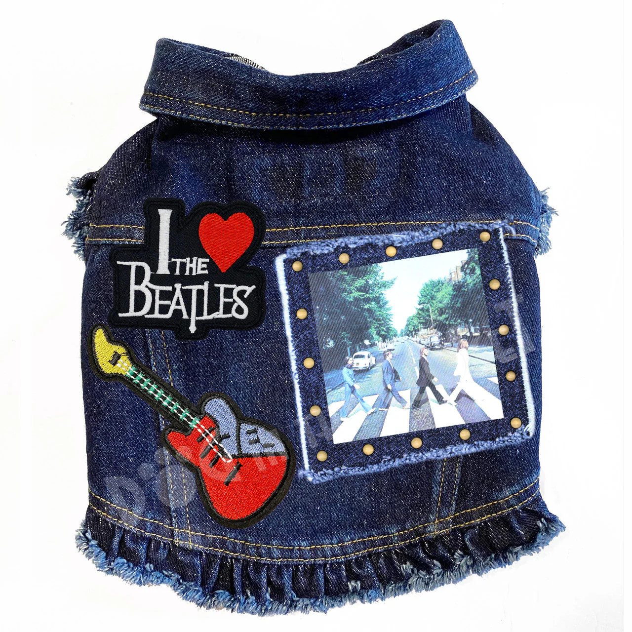 Rock Star (The Beatles) Abbey Lane Denim Dog Jacket - Image 6