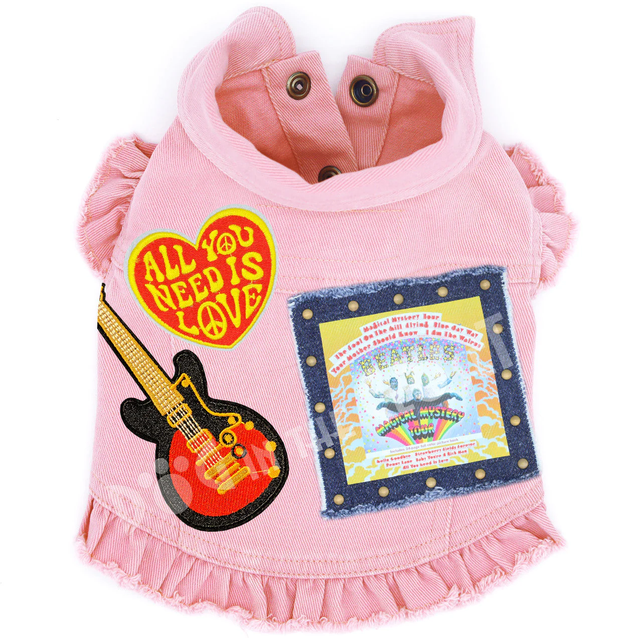 Rock Star (The Beatles) Magical Mystery Tour Denim Dog Jacket - Image 6
