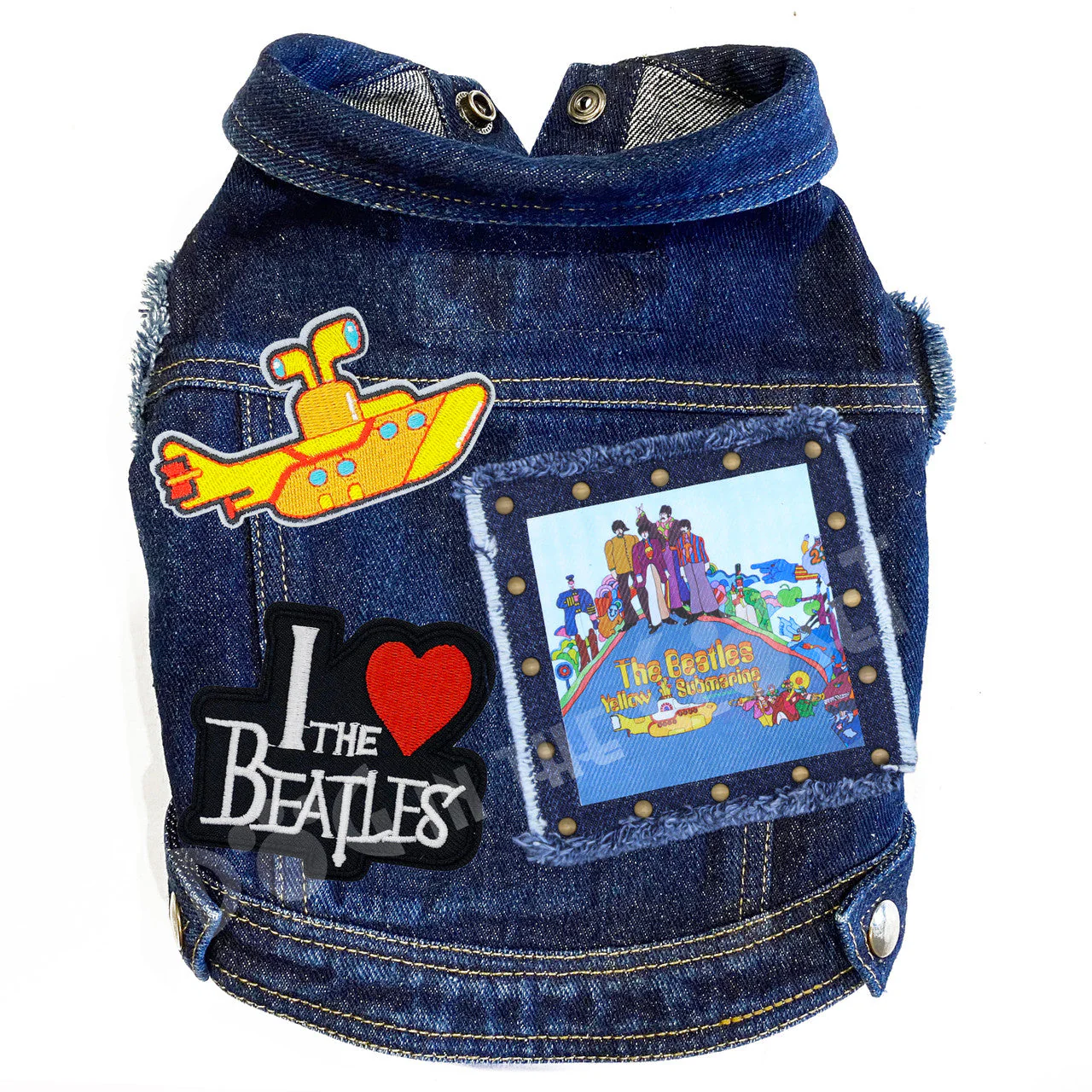 Rock Star (The Beatles) Yellow Submarine Denim Dog Jacket - Image 5