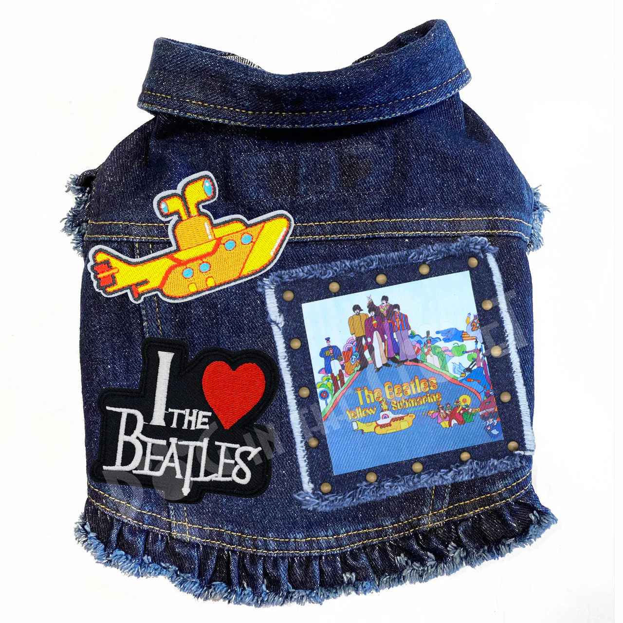 Rock Star (The Beatles) Yellow Submarine Denim Dog Jacket - Image 6