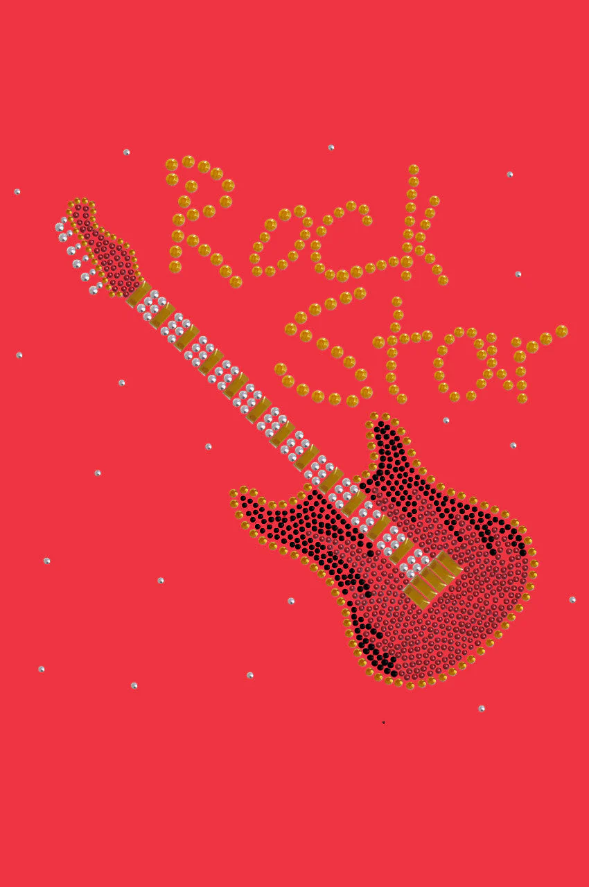 Rock Star with Red & Gold Guitar - Bandanna - Image 11