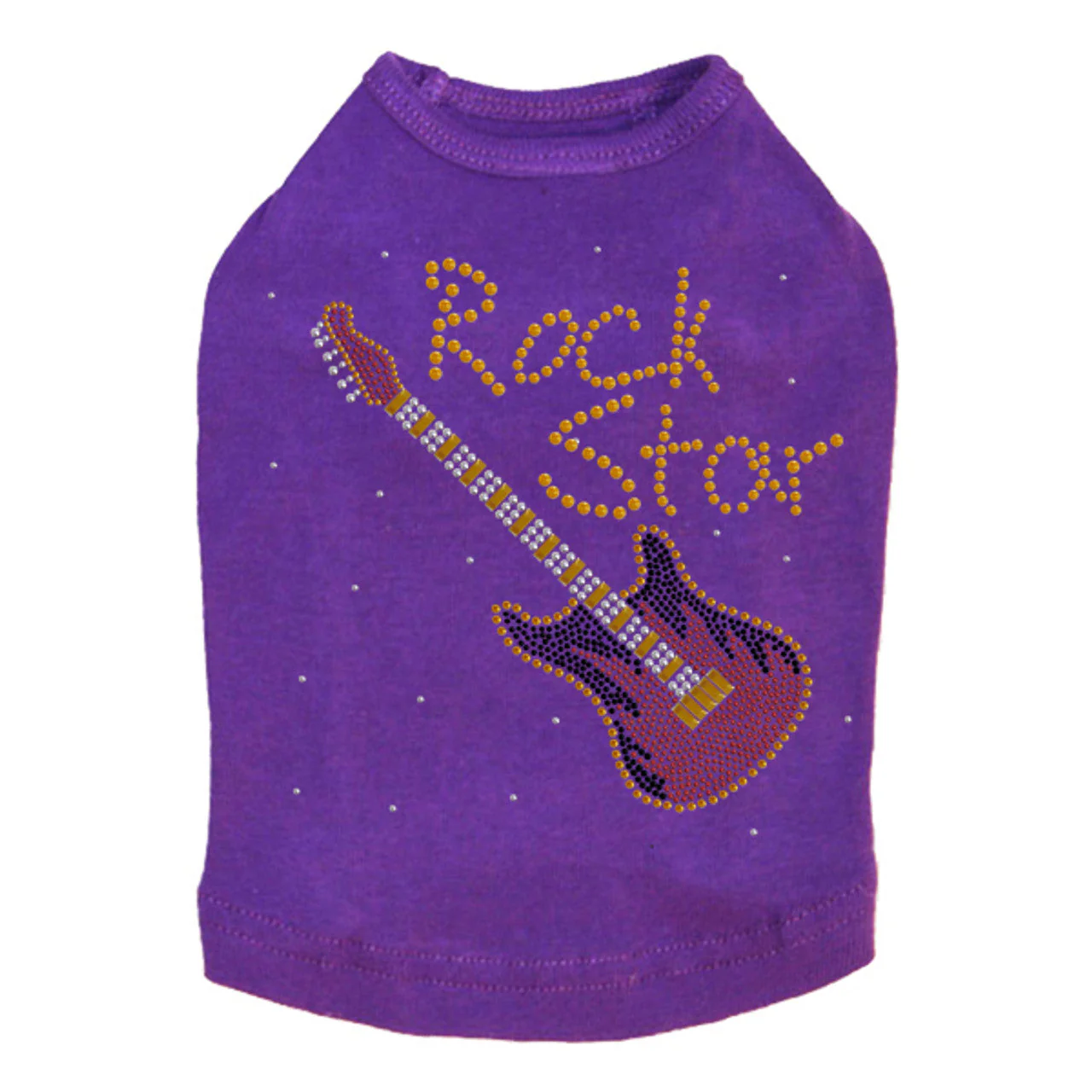 Rock Star with Red & Gold Guitar - Dog Tank - Image 10