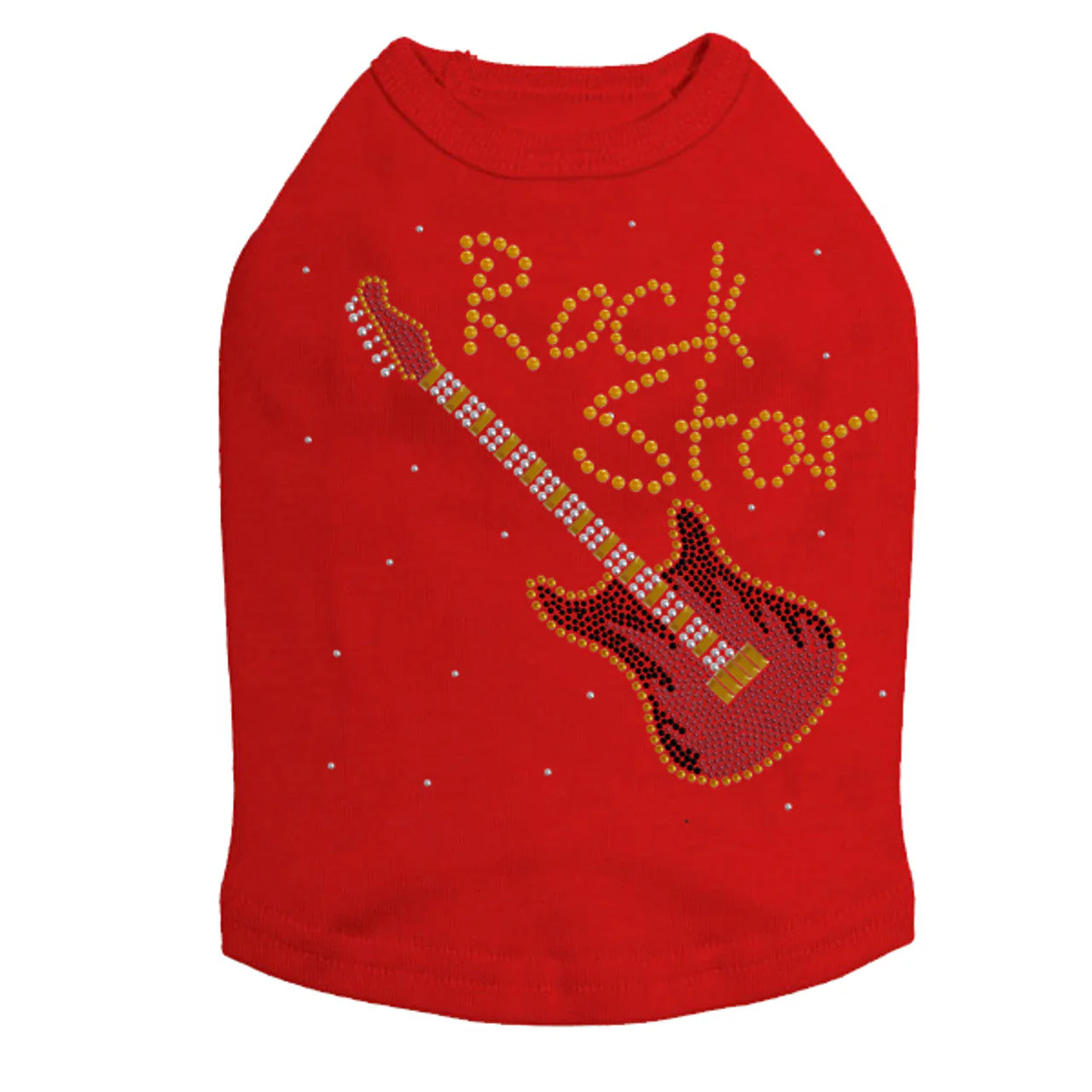 Rock Star with Red & Gold Guitar - Dog Tank - Image 8