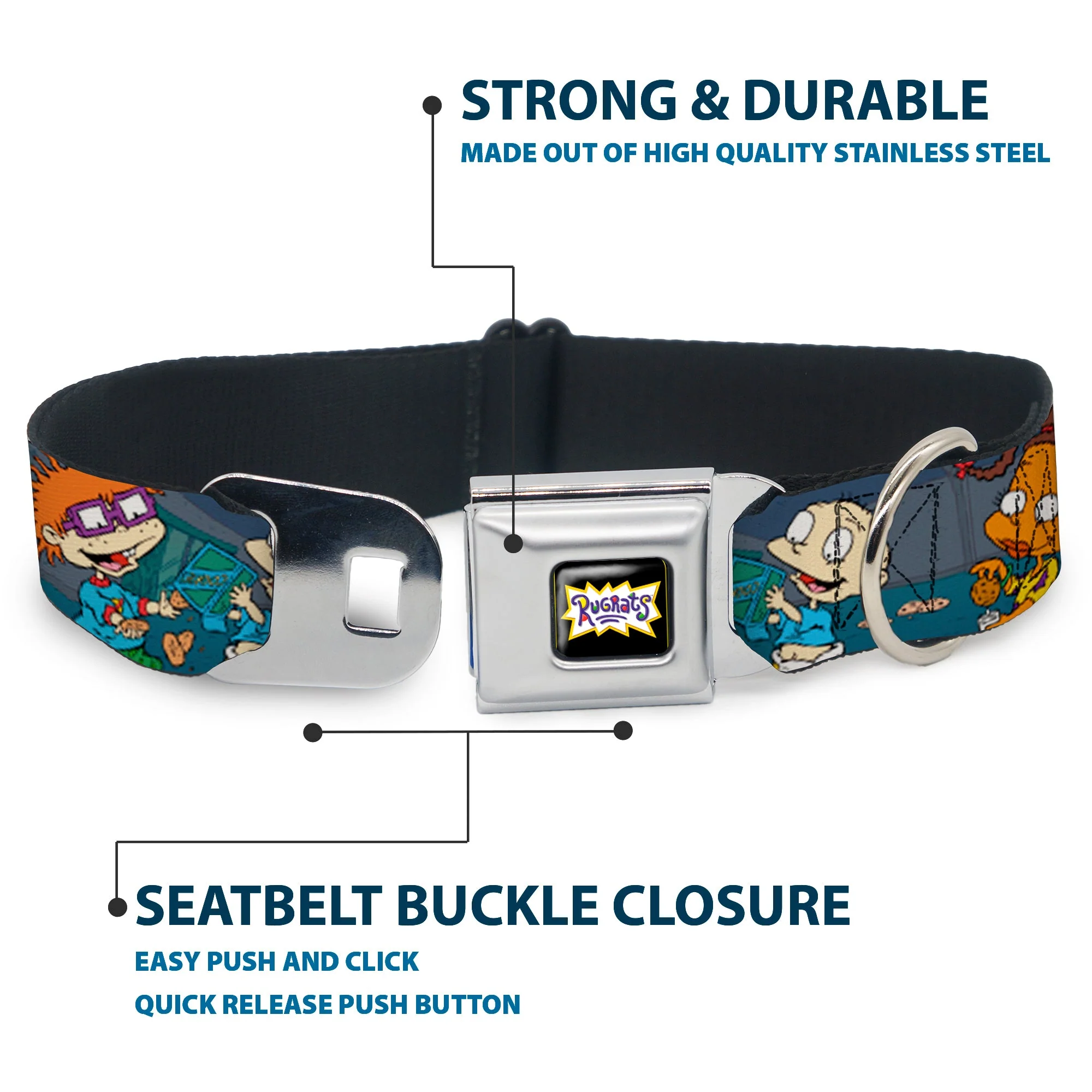 RUGRATS Logo Full Color Seatbelt Buckle Collar - Rugrats Cookie Scene - Image 4