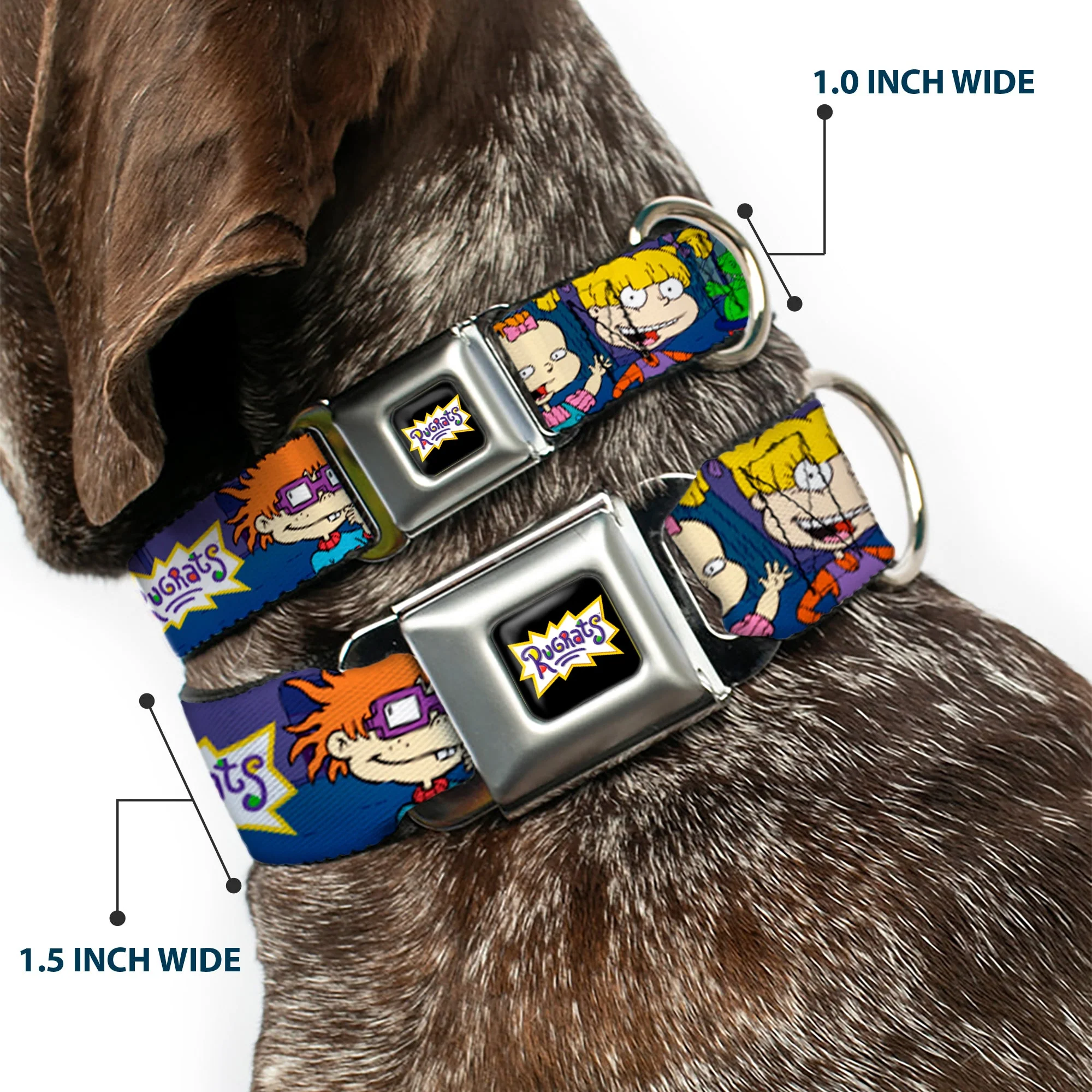 RUGRATS Logo Full Color Seatbelt Buckle Collar - RUGRATS Group Pose2 w/Reptar - Image 2