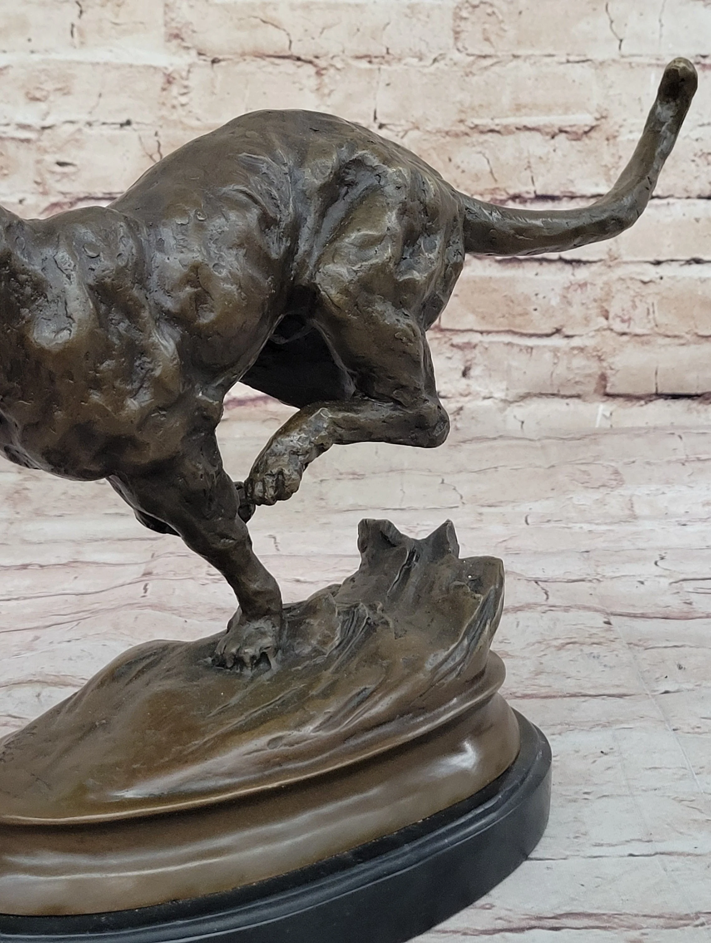 Running Panther Puma Mountain Lion Bronze Sculpture Statue Wildlife Original Art - Image 8