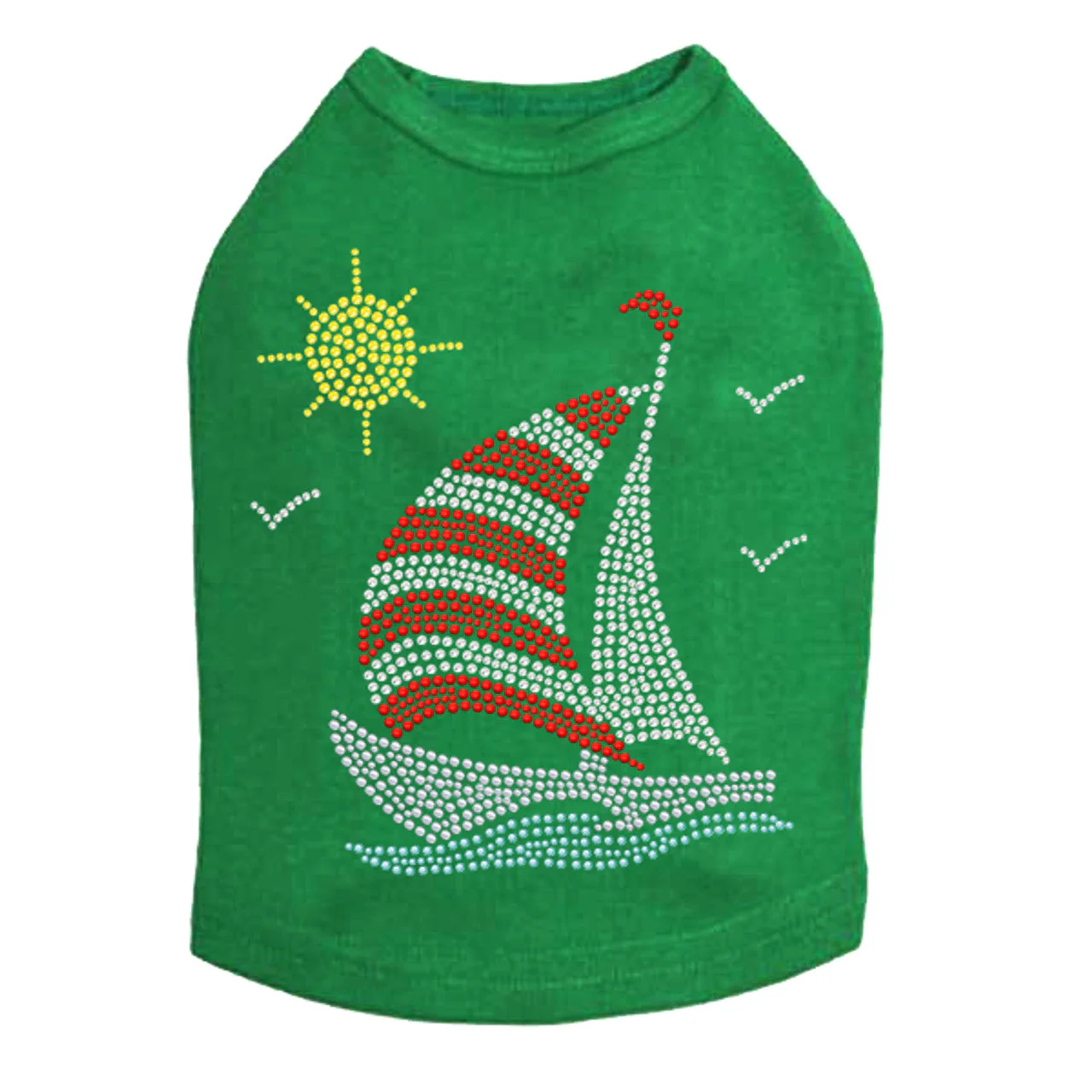 Sailboat (Rhinestone & Nailhead) - Dog Tank - Image 11