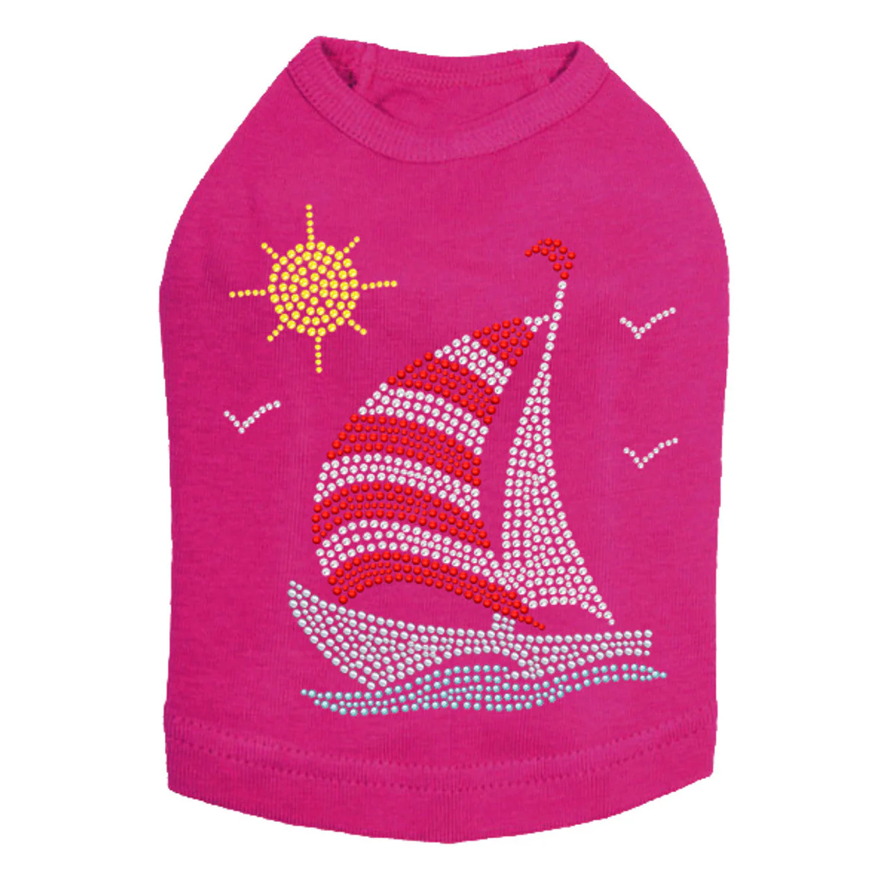 Sailboat (Rhinestone & Nailhead) - Dog Tank - Image 13