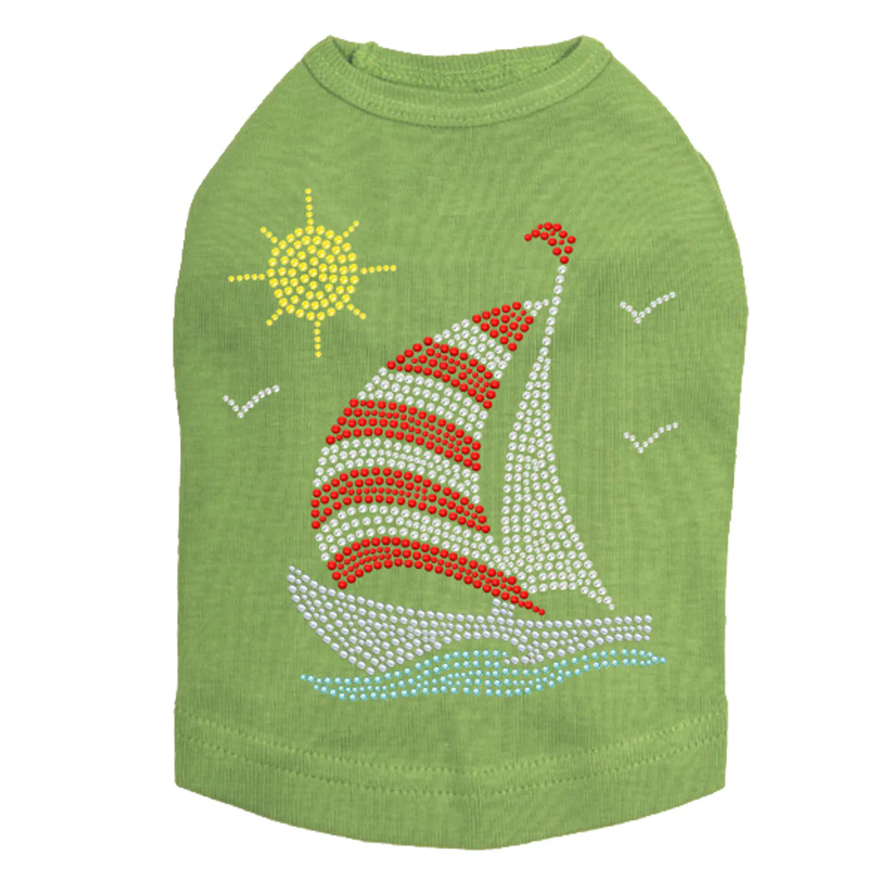 Sailboat (Rhinestone & Nailhead) - Dog Tank - Image 14