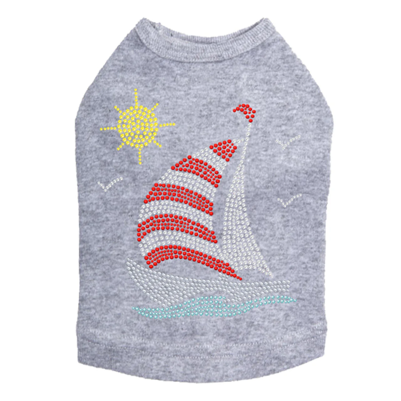 Sailboat (Rhinestone & Nailhead) - Dog Tank - Image 3