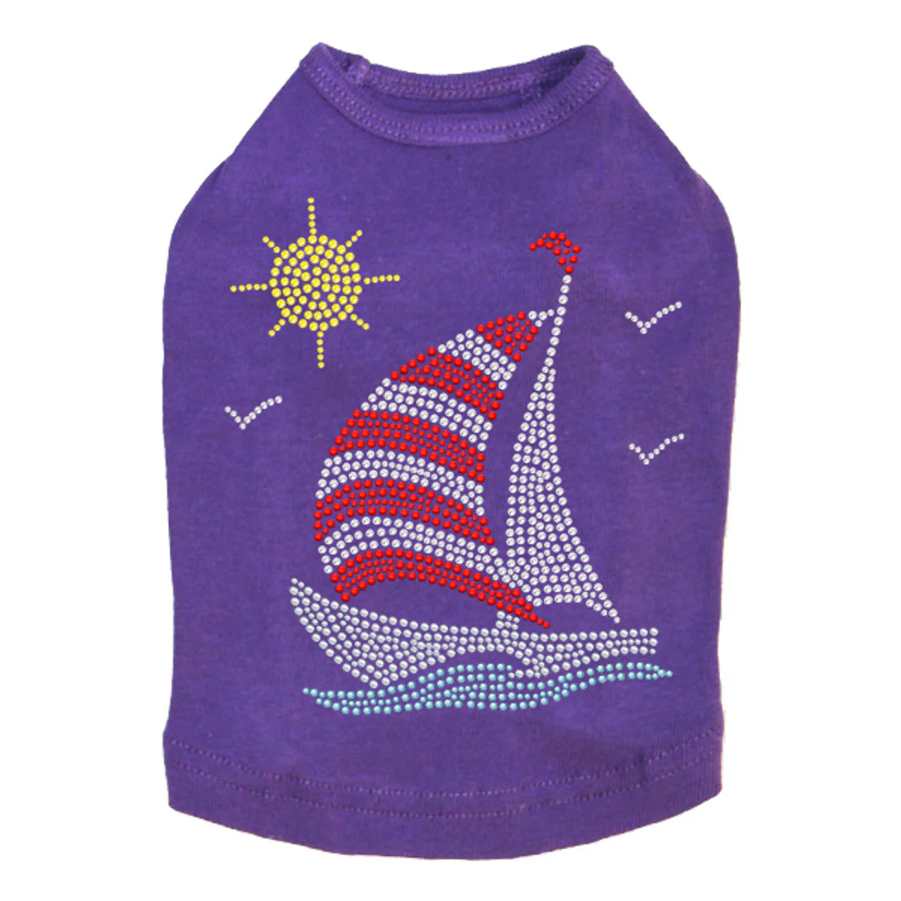 Sailboat (Rhinestone & Nailhead) - Dog Tank - Image 5