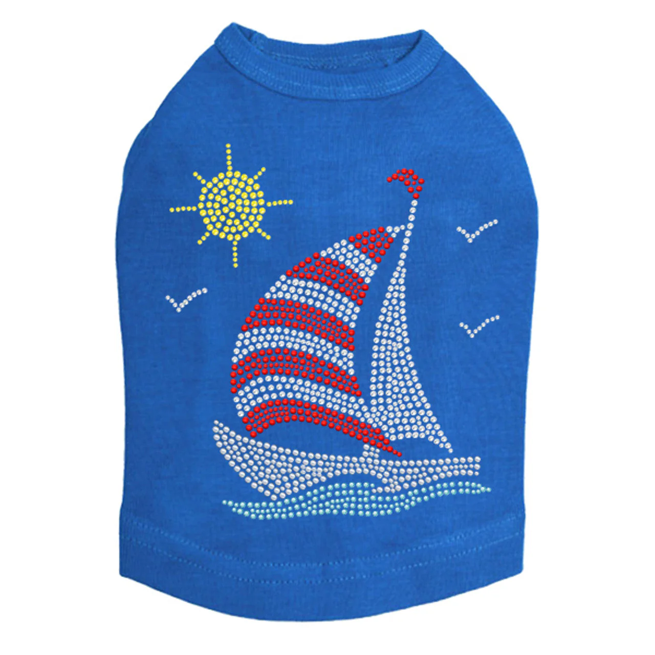 Sailboat (Rhinestone & Nailhead) - Dog Tank - Image 8