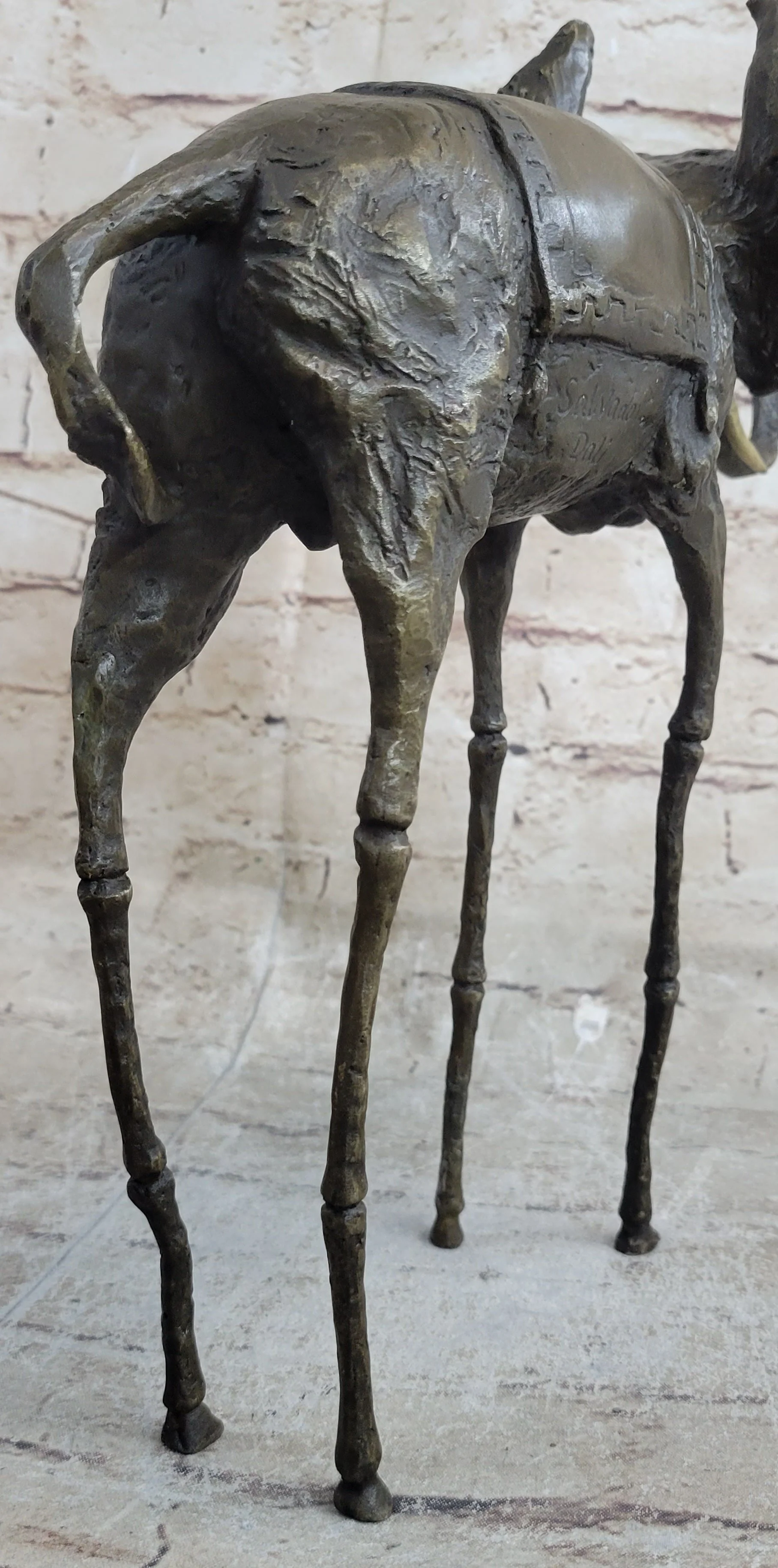 Salvador Dali Surrealist Elephant with Long Legs Bronze Metal Sculpture Statue Figurine - Image 8