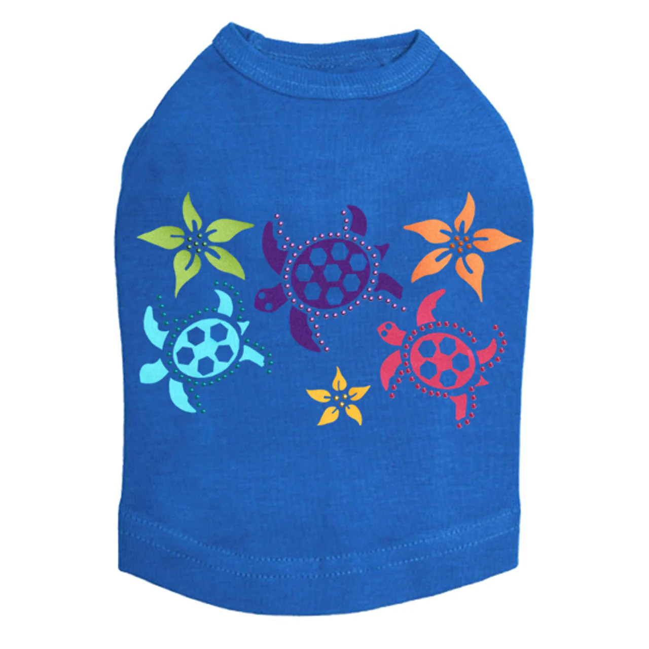 Satin Sea Turtles with Flowers - Dog Tank - Image 2