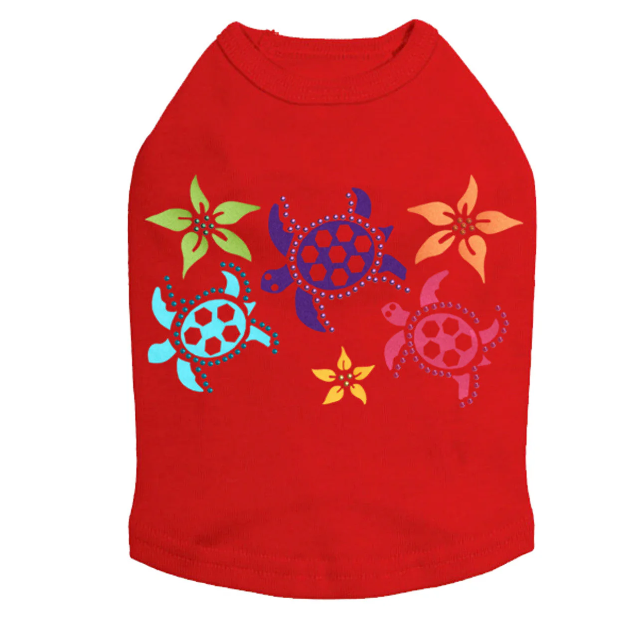 Satin Sea Turtles with Flowers - Dog Tank - Image 8