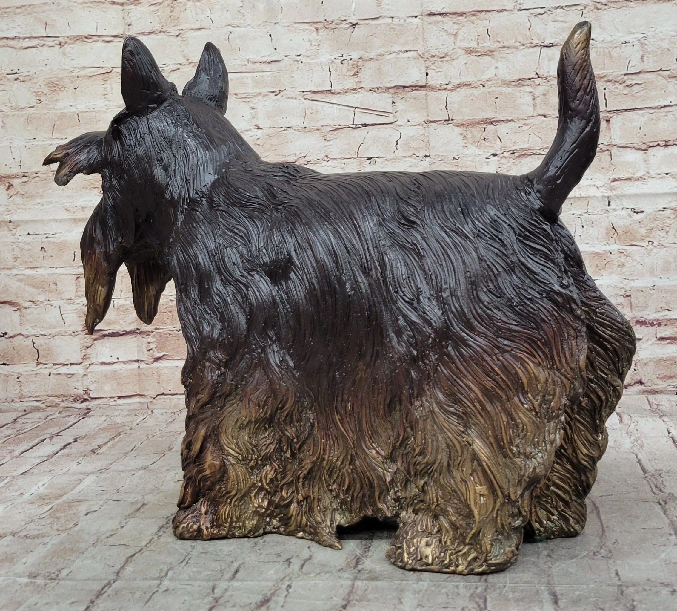 Scottish Terrier Dog Bronze Metal Sculpture Statue Figure Figurine Handmade Art 16" x 20" - Image 5