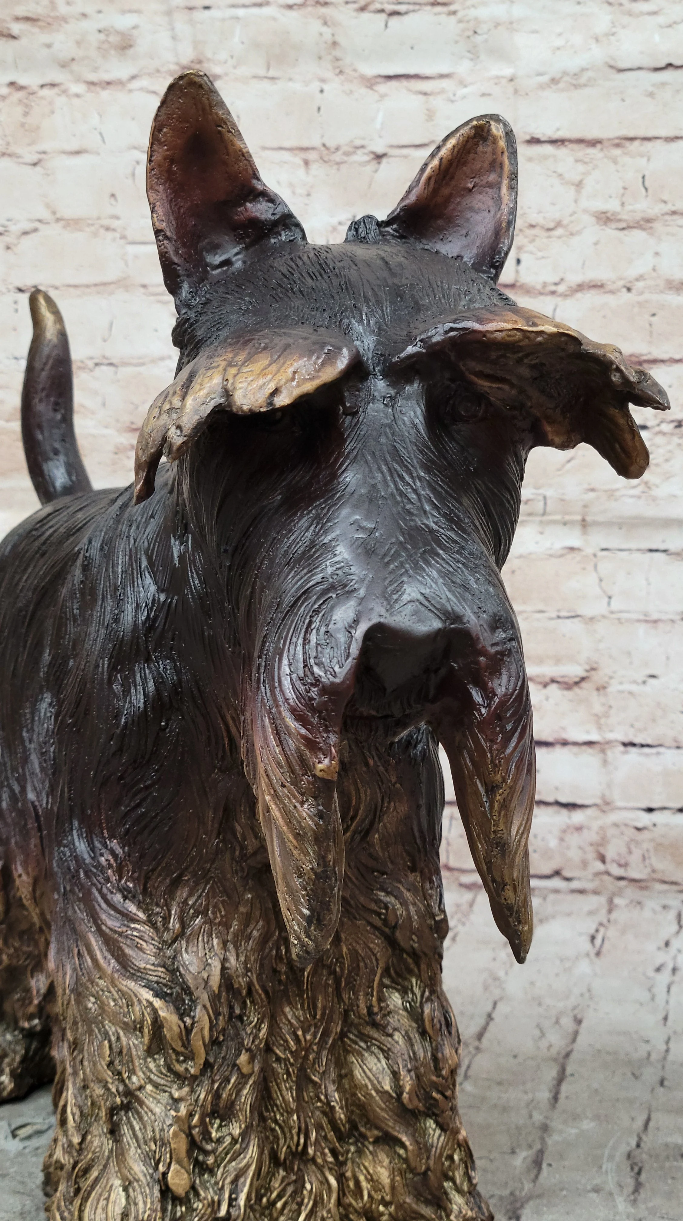 Scottish Terrier Dog Bronze Metal Sculpture Statue Figure Figurine Handmade Art 16" x 20" - Image 6