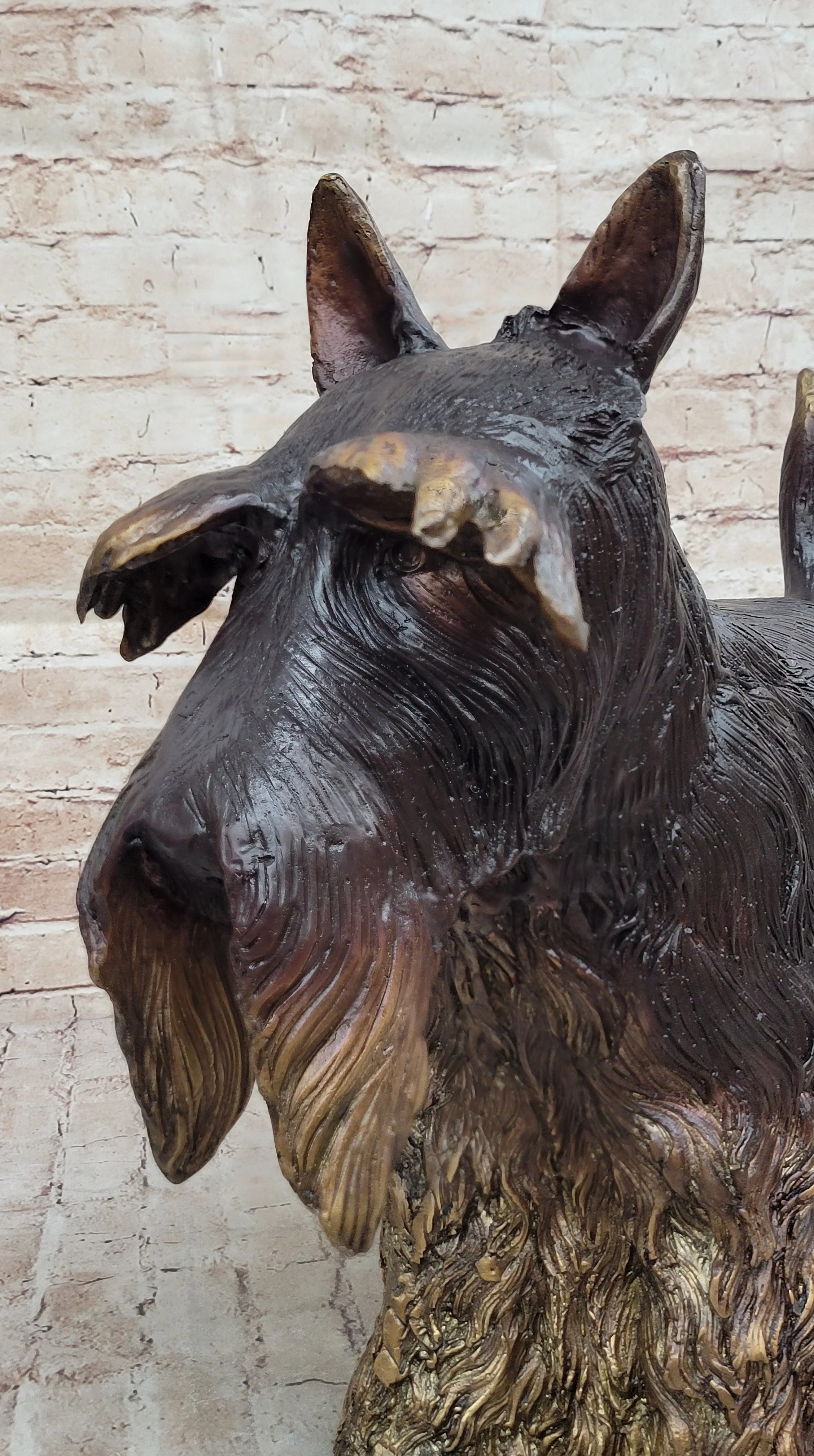 Scottish Terrier Dog Bronze Metal Sculpture Statue Figure Figurine Handmade Art 16" x 20" - Image 8