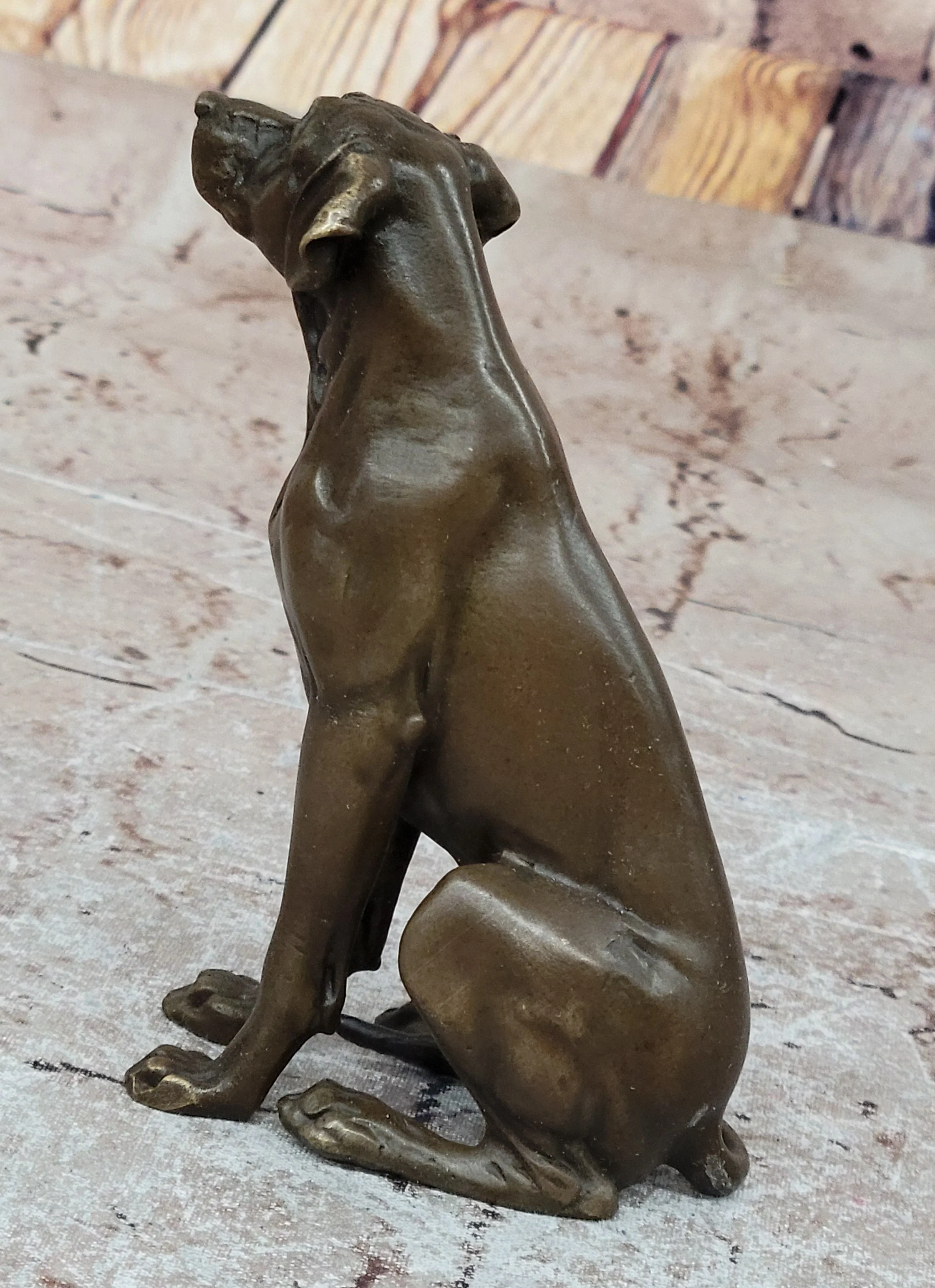 Seated Bronze Hunting Dog; Detailed Canine Sculpture for Animal Lovers - Image 7