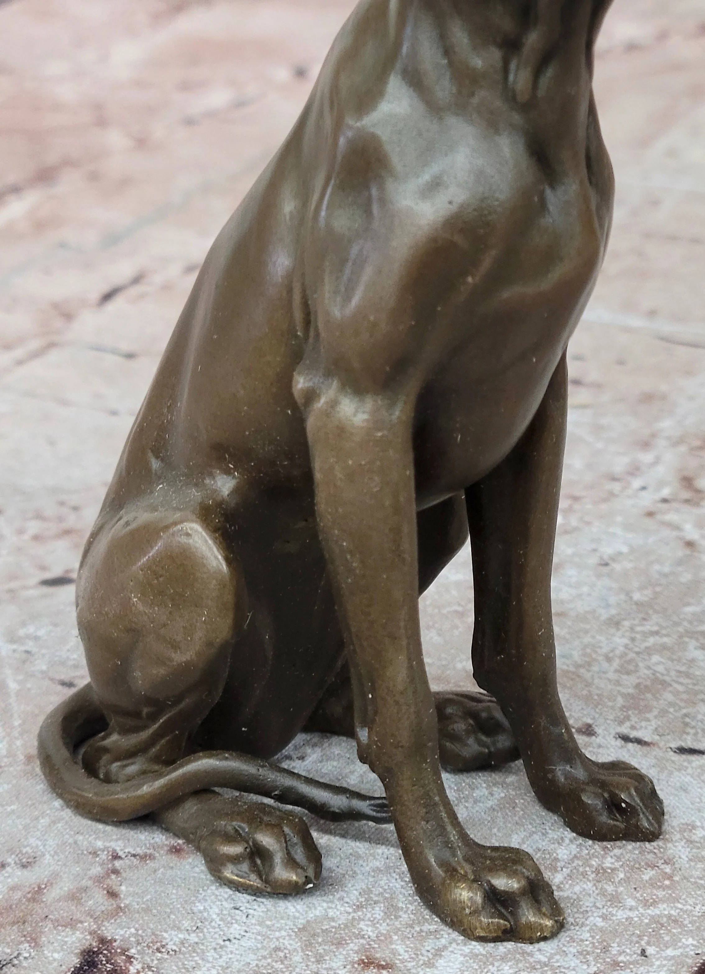 Seated Bronze Hunting Dog; Detailed Canine Sculpture for Animal Lovers - Image 9