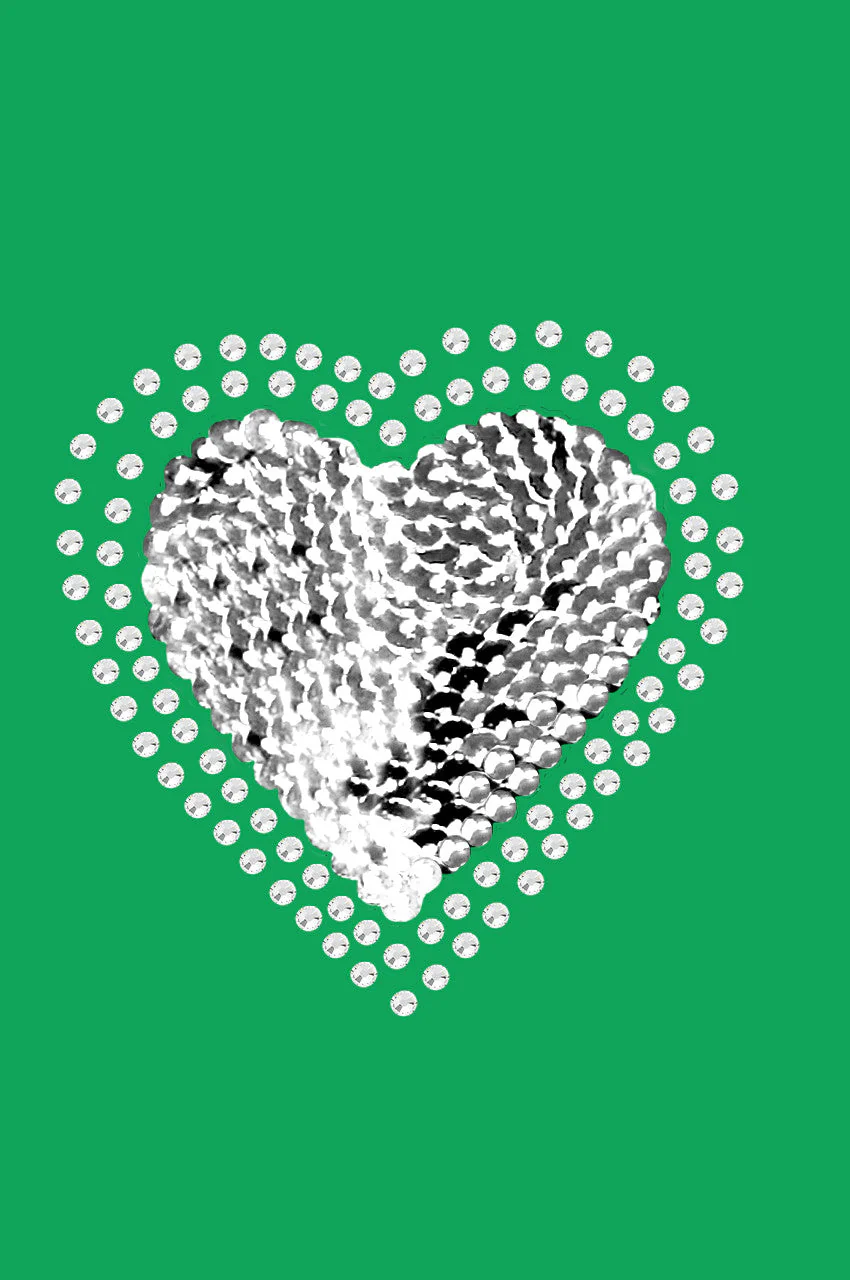 Sequin Silver Heart Bandanna - Image 10