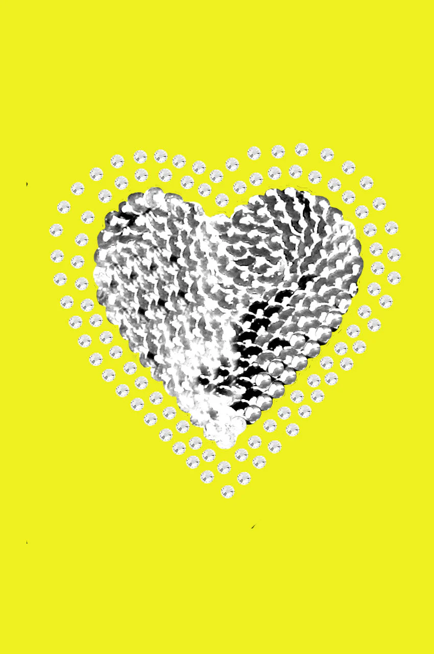 Sequin Silver Heart Bandanna - Image 14