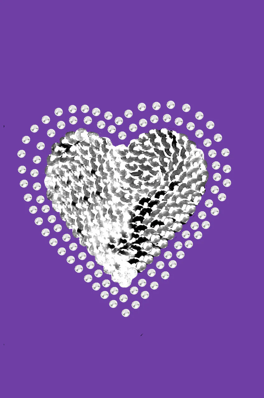 Sequin Silver Heart Bandanna - Image 2