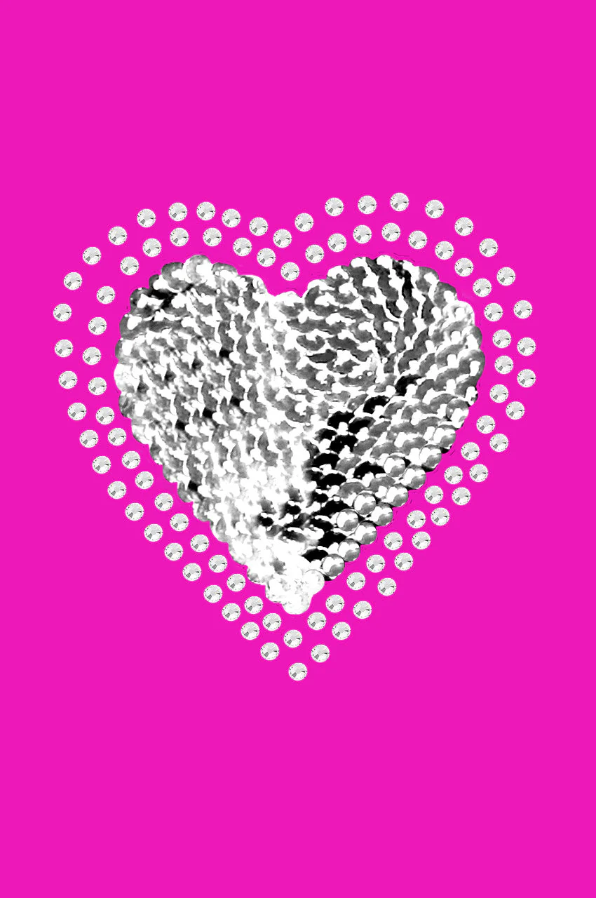 Sequin Silver Heart Bandanna - Image 6